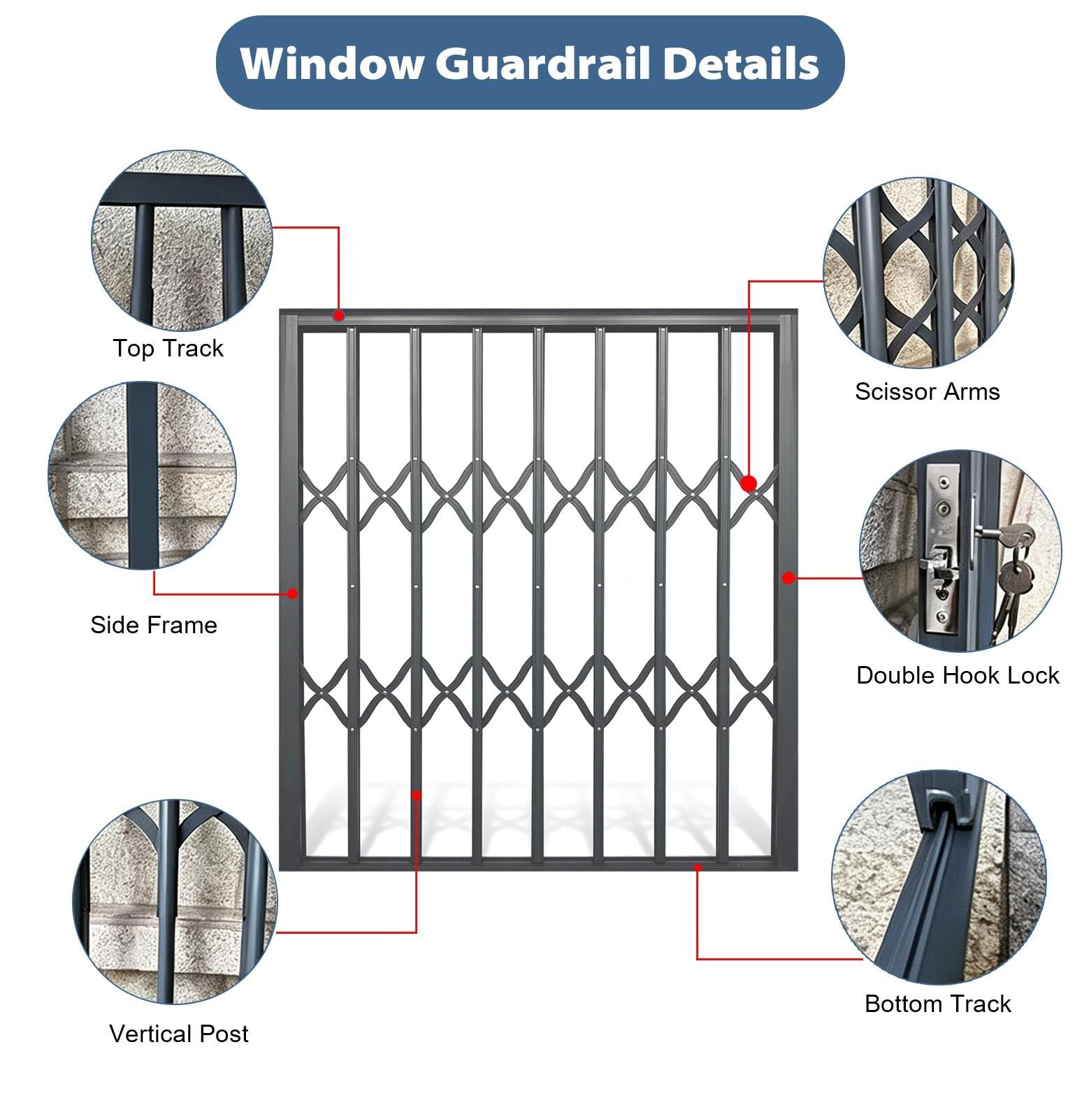 Fenstergitter Einbruchschutz Klappbares Fenstersicherheitsgitter