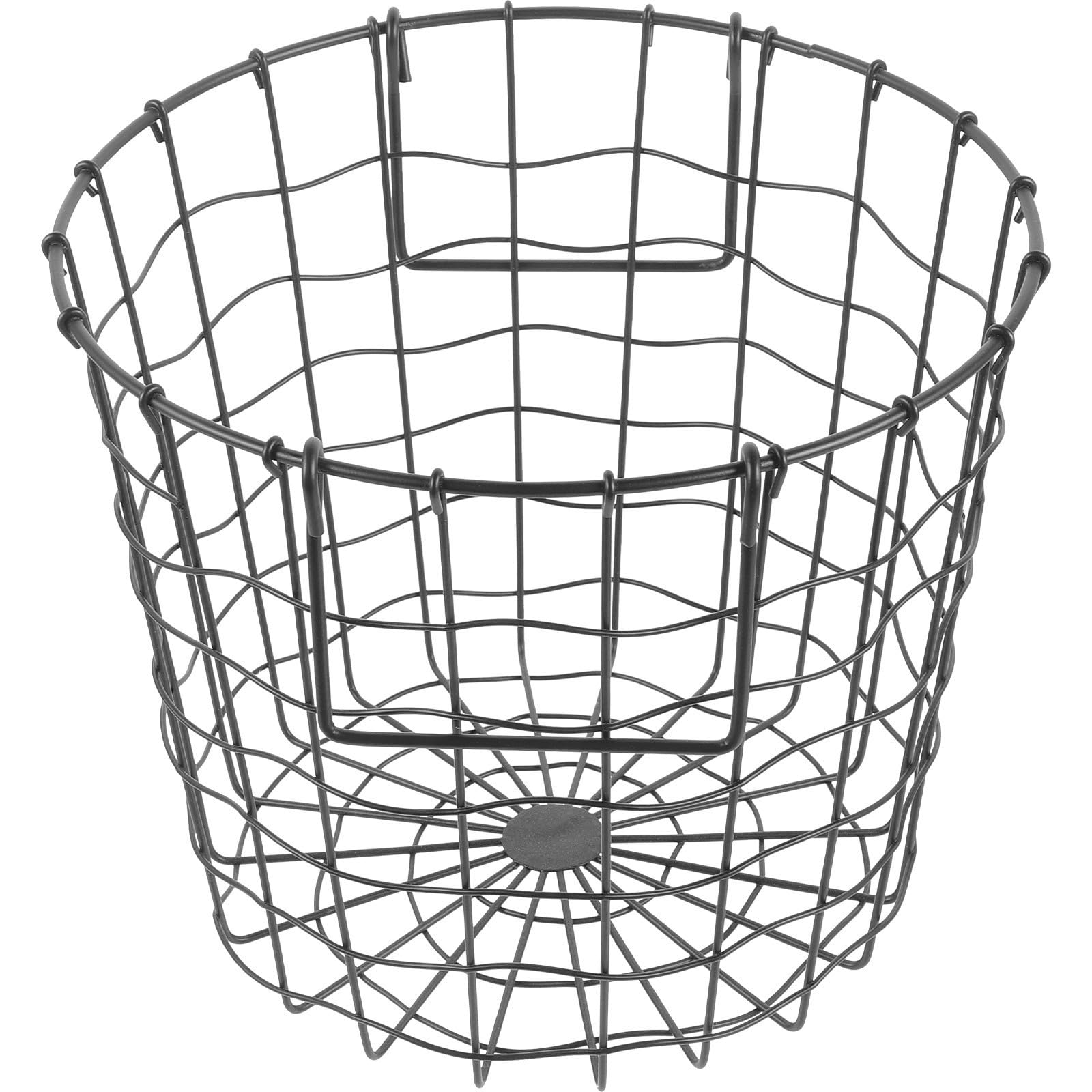 Panier de rangement robuste en fer forgé noir de style moderne