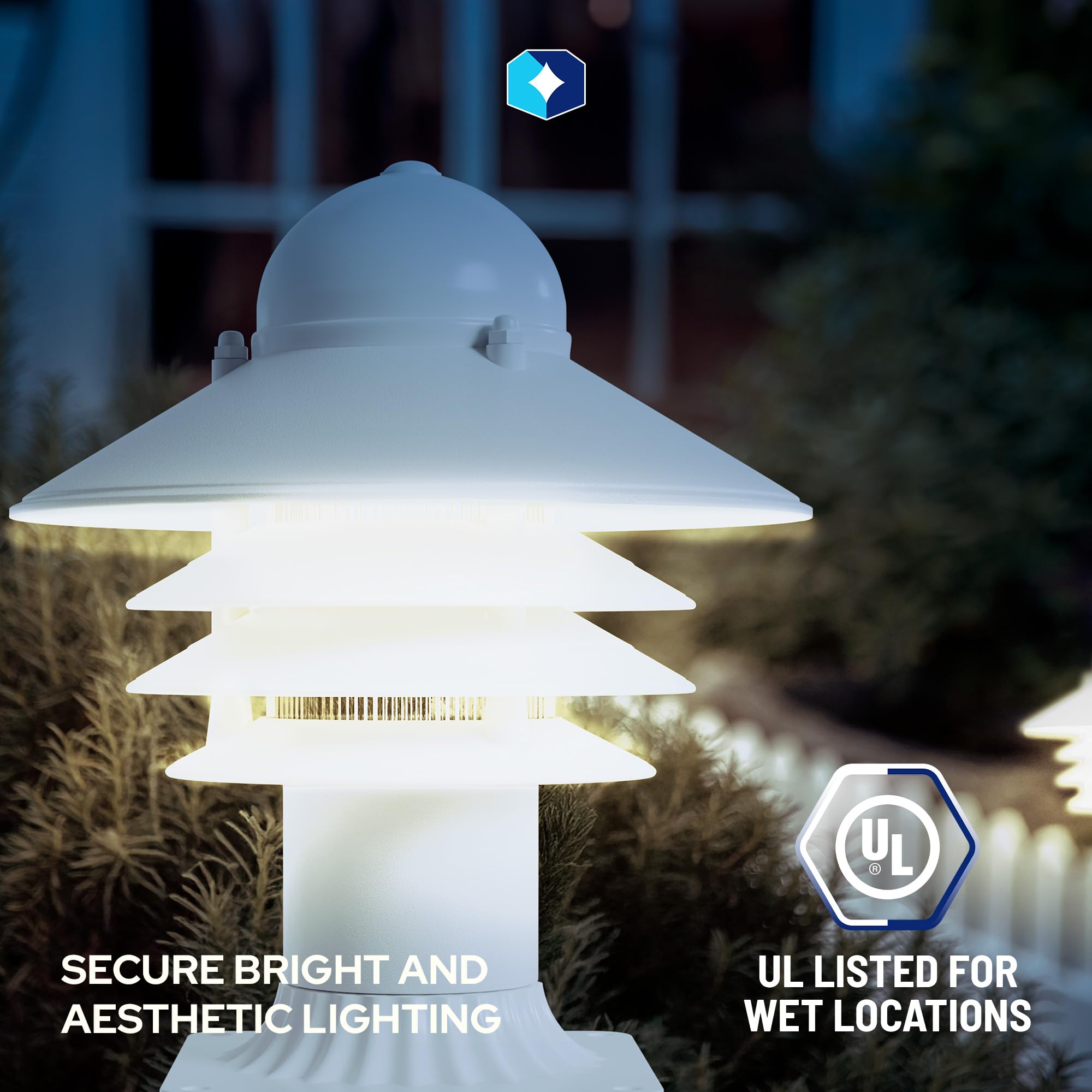 KastLite White Nautical Post Walkway Lamp with Pier Mounting Base | 10