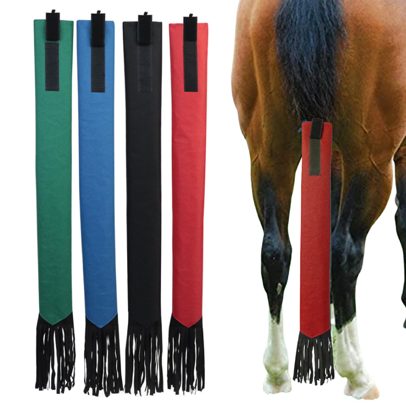 NIDONE Protector de Cola de Caballo, Bolsa de Cola de Caballo Envoltura de Cola de Caballo con Protector de Caballo Martillo de Caballos Accesorios de Caballos ecuestres 4pcs