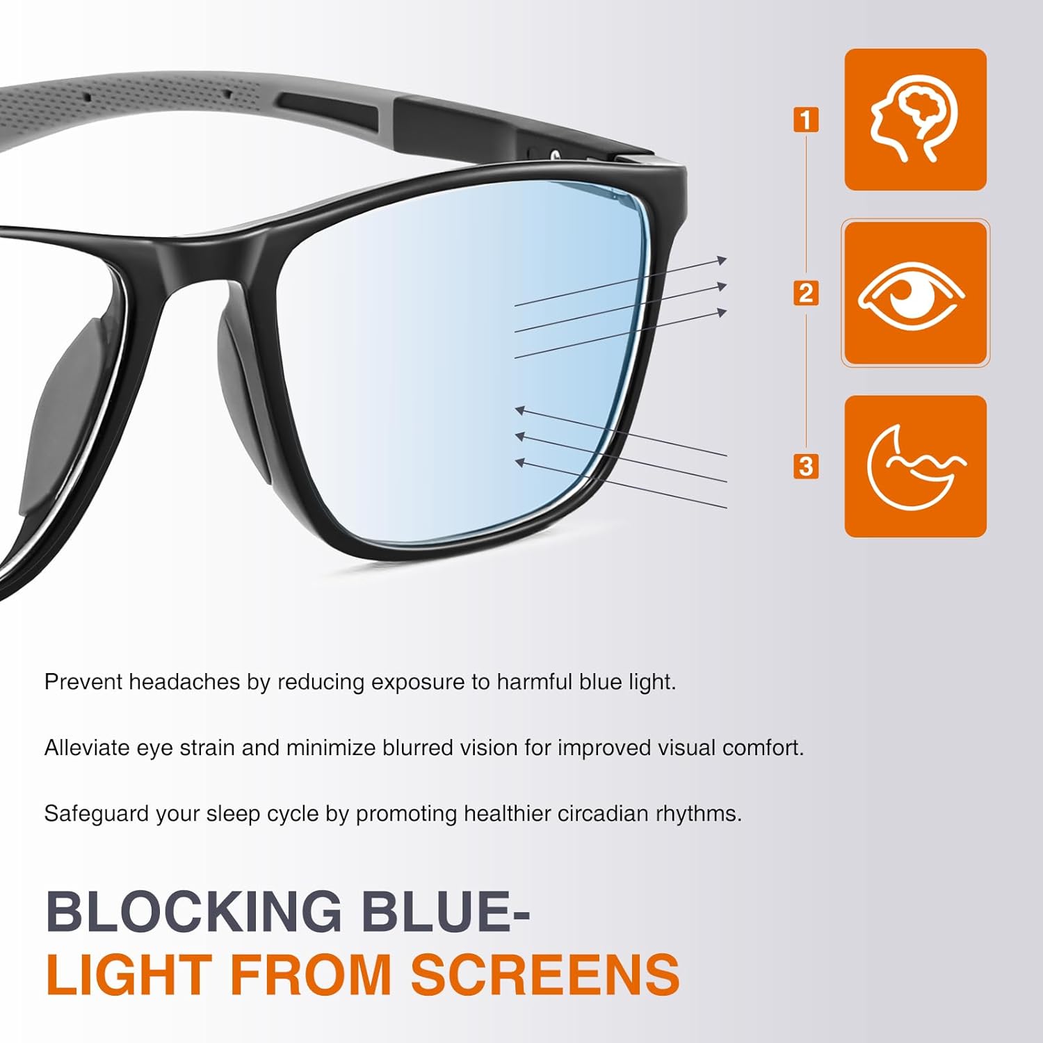 Myopia Distance Sport Glasses for Men, Near Sighted Driving Eyeglasses Nearsighted TR90 Frame - Image 4