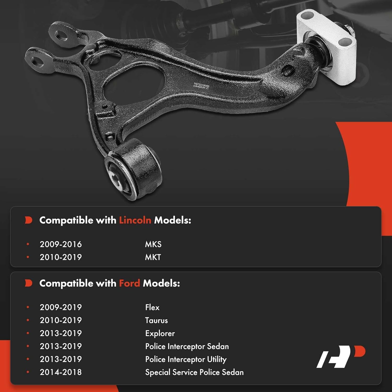 A-Premium Rear Left Upper Control Arm with Bushing Compatible with Ford Explorer, Taurus, Flex, Police Interceptor Sedan, Police Interceptor Utility, Special Service Police Sedan & Lincoln MKS, MKT