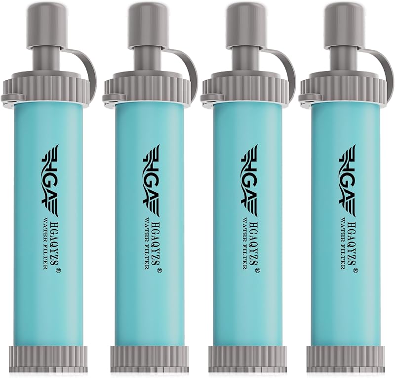4 paquetes de pajitas de filtro de agua, sistema de filtración de agua personal portátil, purificador de agua de ultrafiltración, preparación para emergencias para acampar, caminar, beber, viajar, cazar y salidas familiares