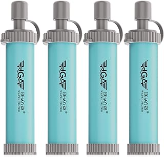 4 paquetes de pajitas de filtro de agua, sistema de filtración de agua personal portátil, purificador de agua de ultrafiltración, preparación para emergencias para acampar, caminar, beber, viajar, cazar y salidas familiares