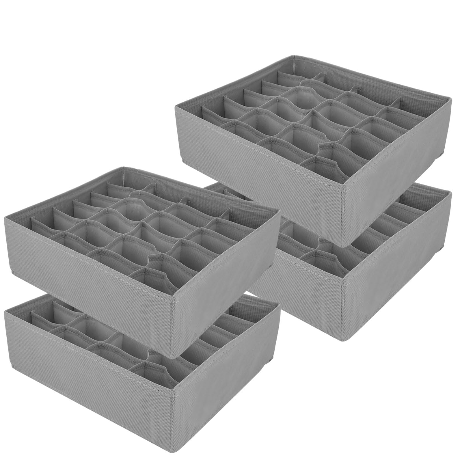 ASelected 2 Packs Drawer Organisers Dividers, 24 Cells Foldable Drawer Dividers Wardrobe, Underwear Storage Boxes for Socks, Underwear, Towels, Ties
