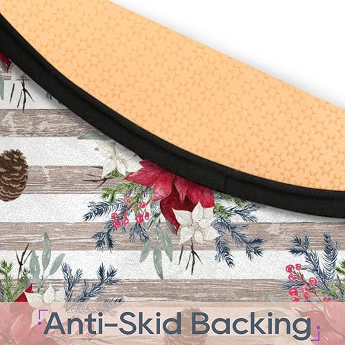 Miniatura 4 de Christmas Flower Poinsettia 01 Round Area Rug 3ft Machine Washable Circular Rugs for Dining Room Table Bedroom Playroom Throw Rugs for Dog Living