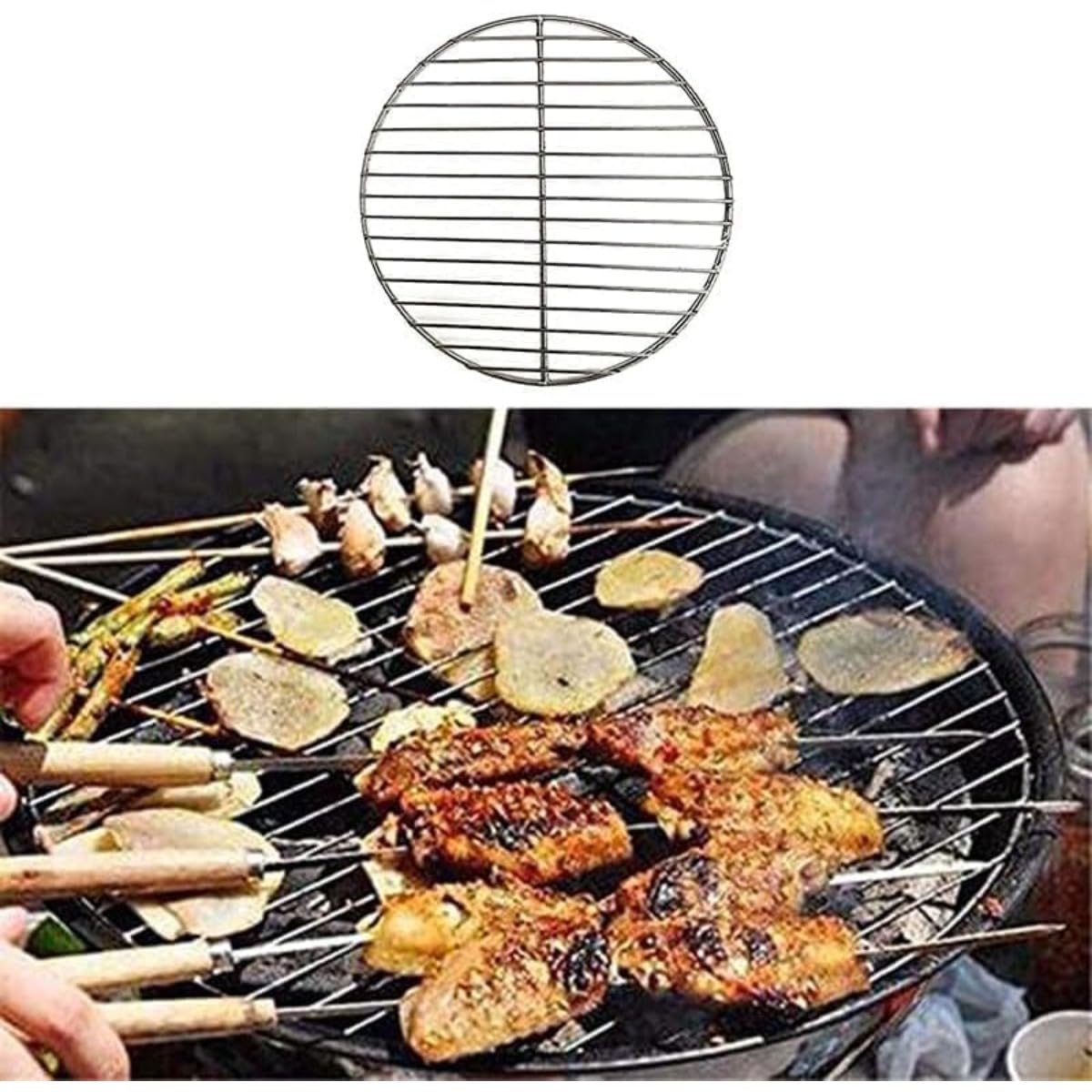 Amazon.co.jp: 【Wixero】ステンレス鋼製の丸型バーベキュー焼き網