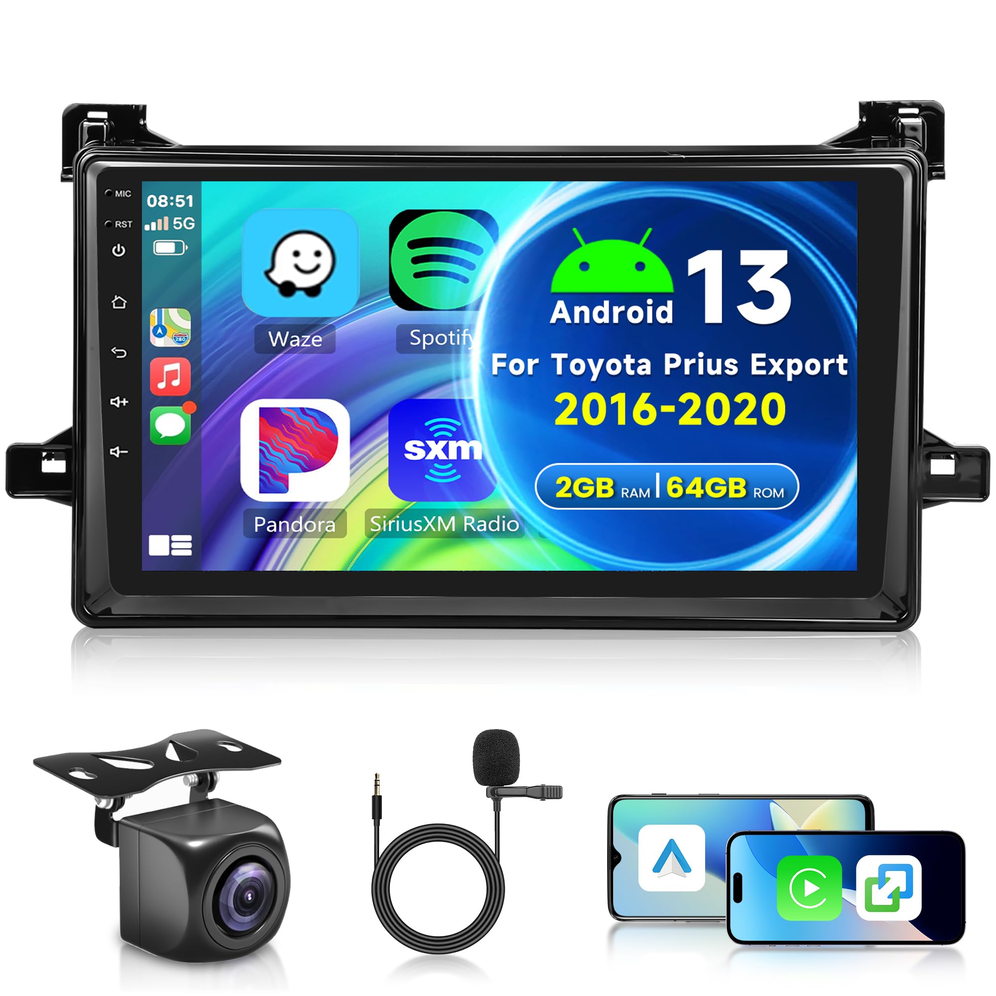 2G 64G Android Car Stereo for Toyota Prius XW50 2015-2020 with