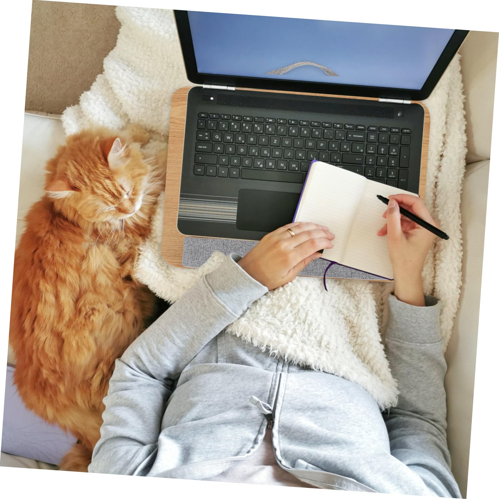Ciieeo Table pour Ordinateur Portable Pliable, Support en Feuille et Tissu