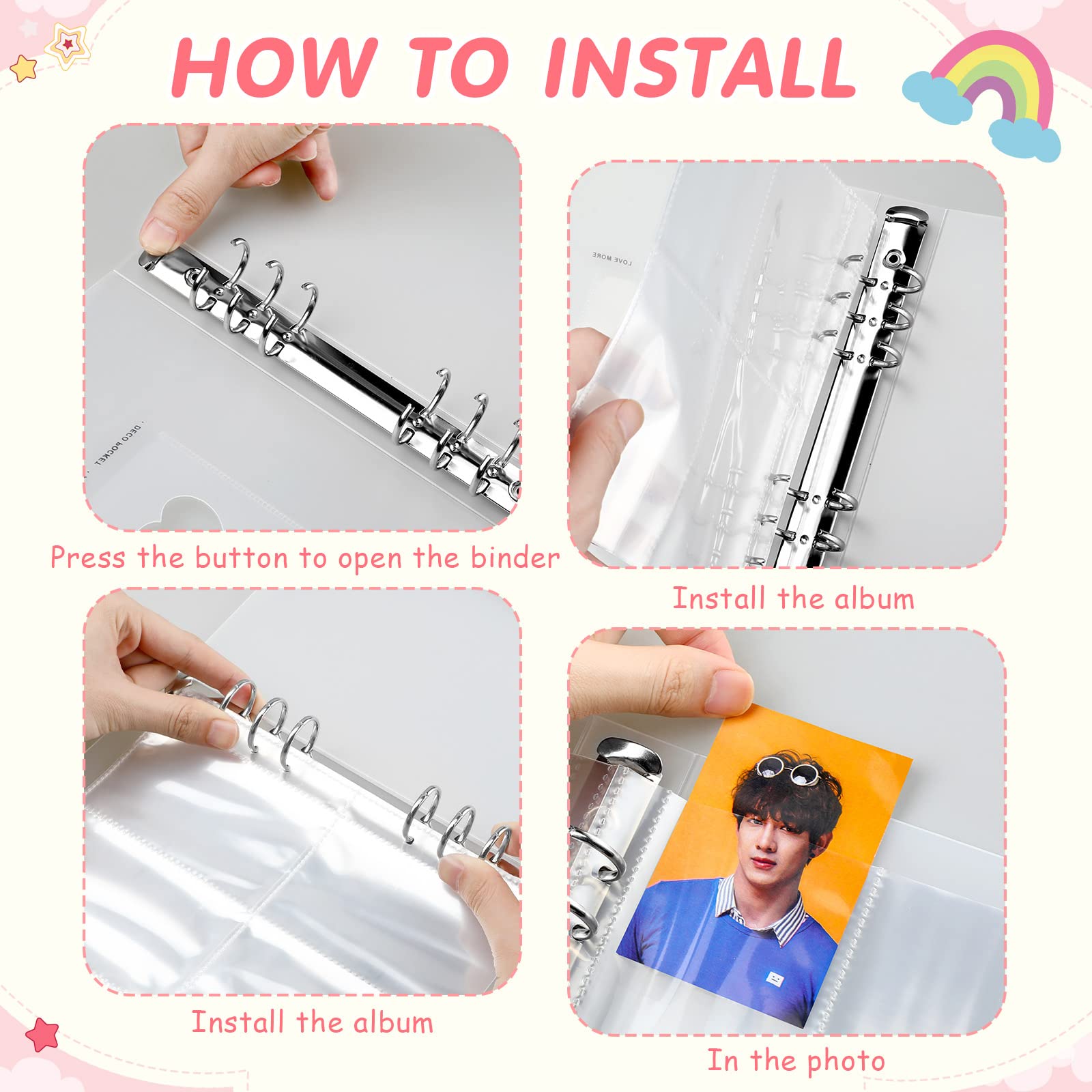Kpop Photocard Holder Book Photocard Sleeves with Kpop Photocard Korean