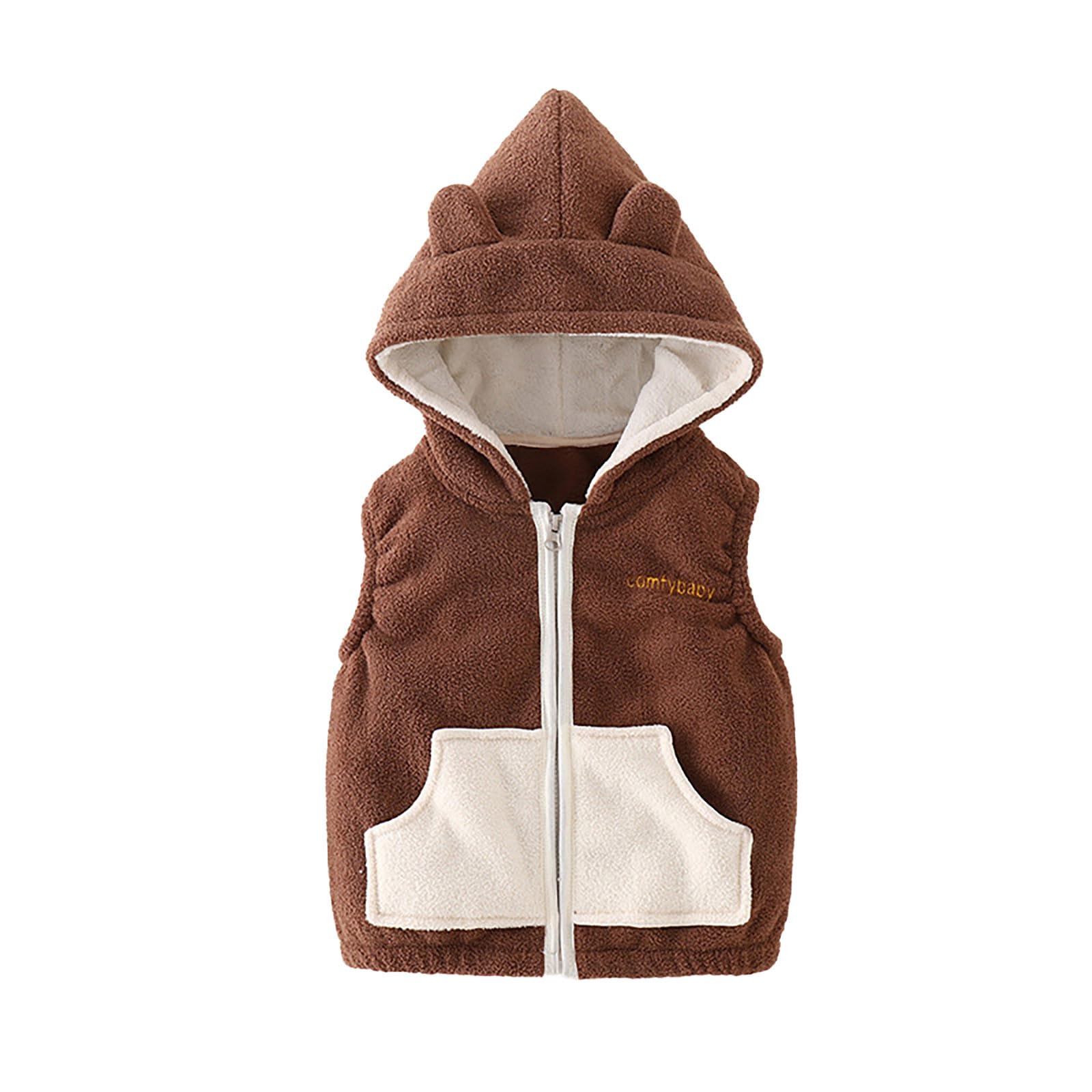 Generisch Chaleco de invierno para bebé, niño, niña, con cremallera, bonito y suave, estilo vintage