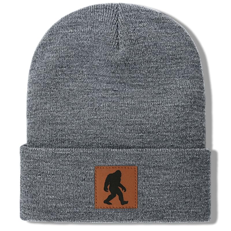 Pnkvnlo Bigfoot Beanie for Men - Sasquatch Hat Winter Knit Cuffed Beanie for Women - Bigfoot Gifts for Christmas & New Year