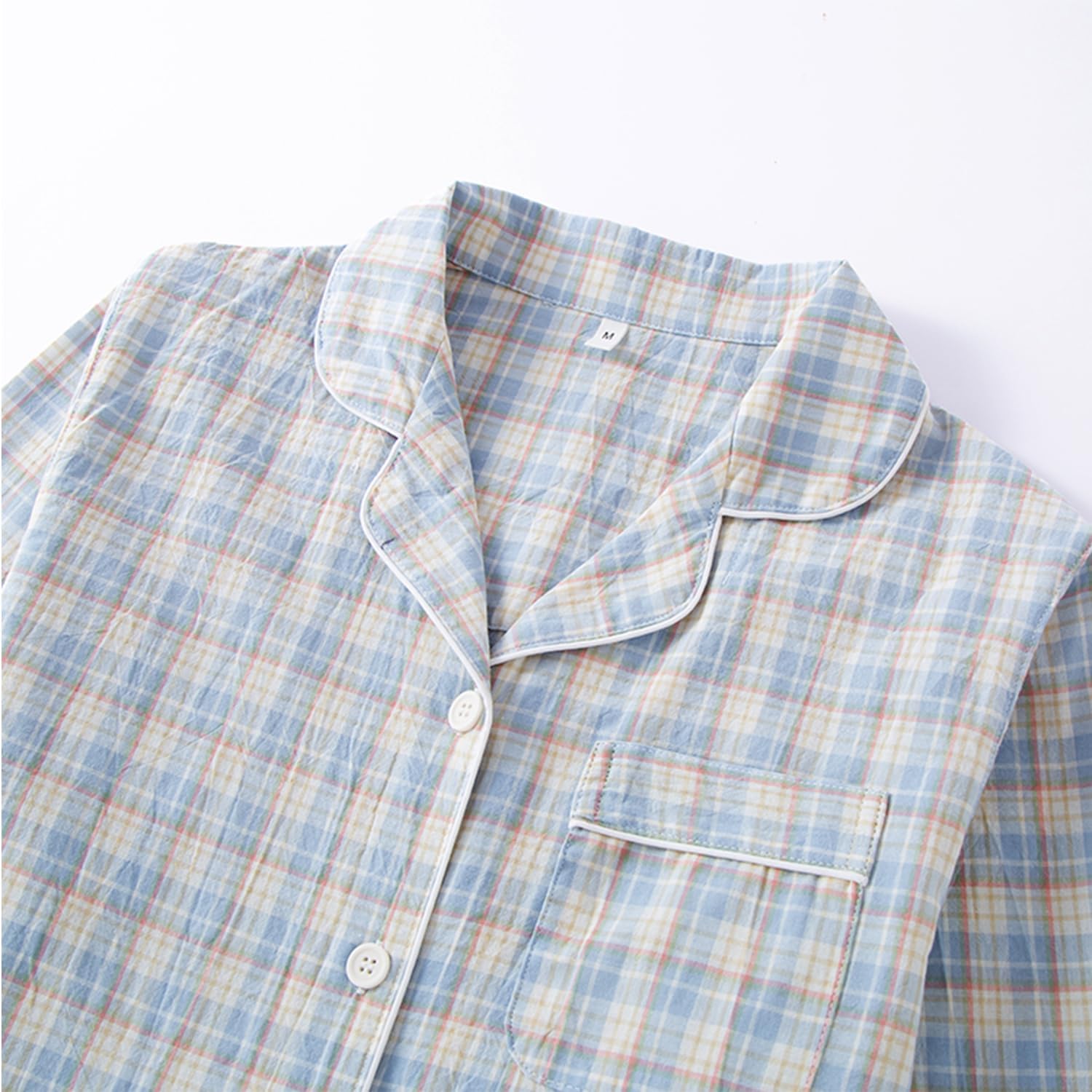 Women's 2 Piece Cotton Pajama Sets Long Sleeve Sleepwear Button Down Soft Lightweight Pj Pants Set With Pockets - Image 2