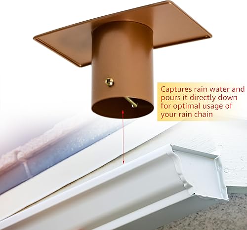 Miniatura 3 de Trademark Innovations Adaptador de canalón de cadena de lluvia para bajantes de cadena de lluvia