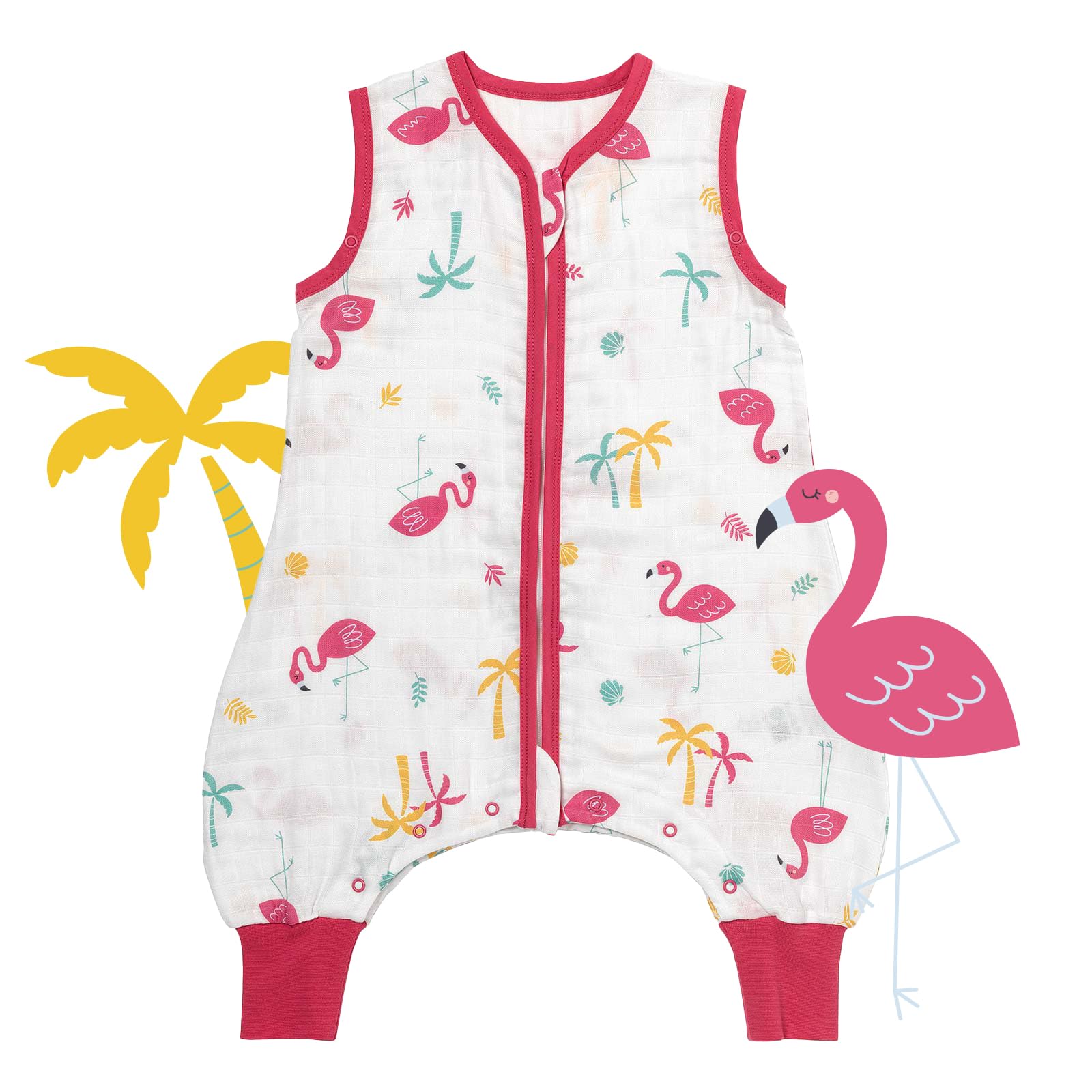 Slumbersac Sacco nanna con piedini bambini 0.5 Tog I Sacco nanna estivo | Sacco nanna Mussola di bambù