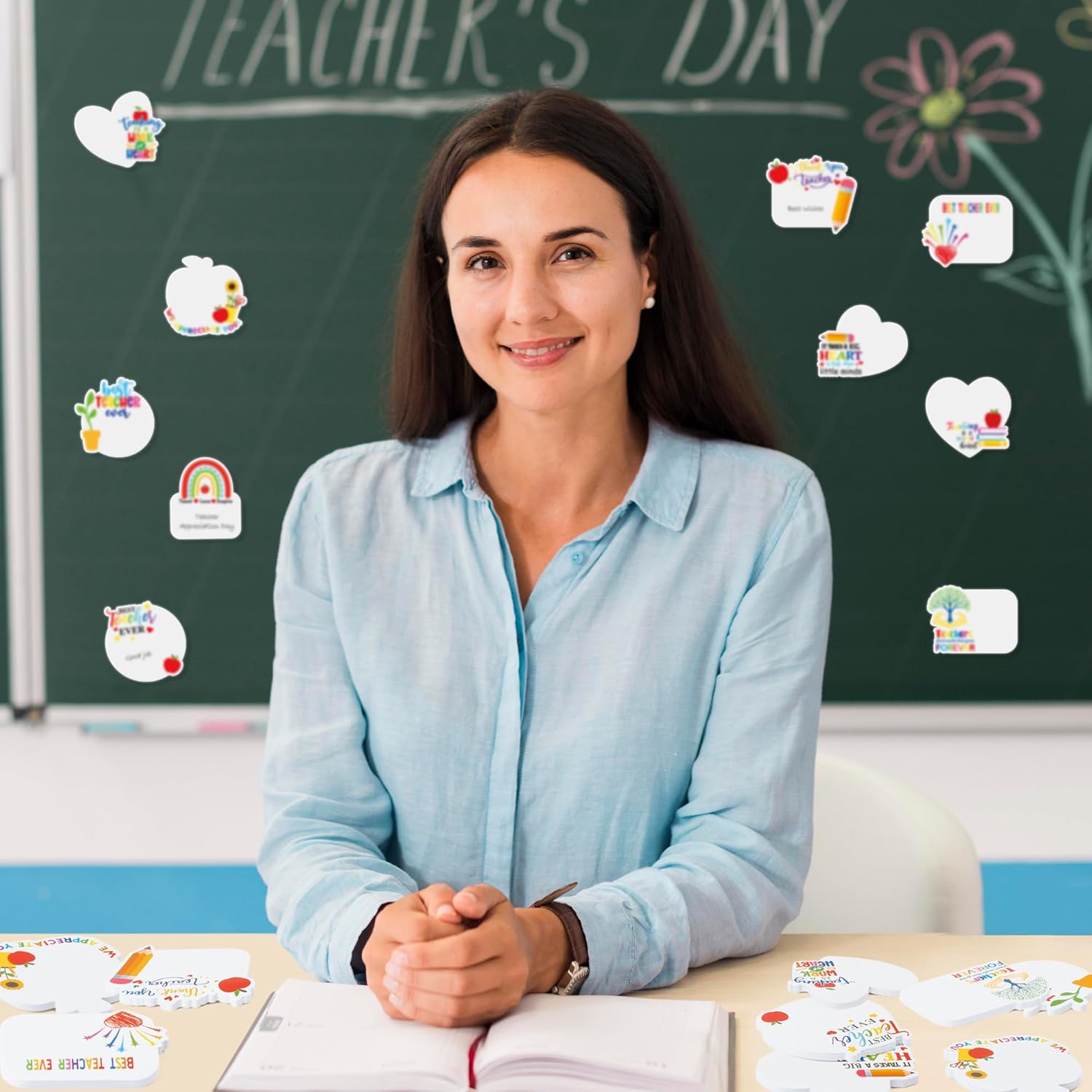 CJiangpo 30Pcs Teacher Sticky Notes Pads, Thank You Teacher Appreciation Gifts 600 Sheets Self Stick Notepad Memo Pads Teaching is A Work of Heart Page Marker School Office Supplies Party Favor Filler - Image 6