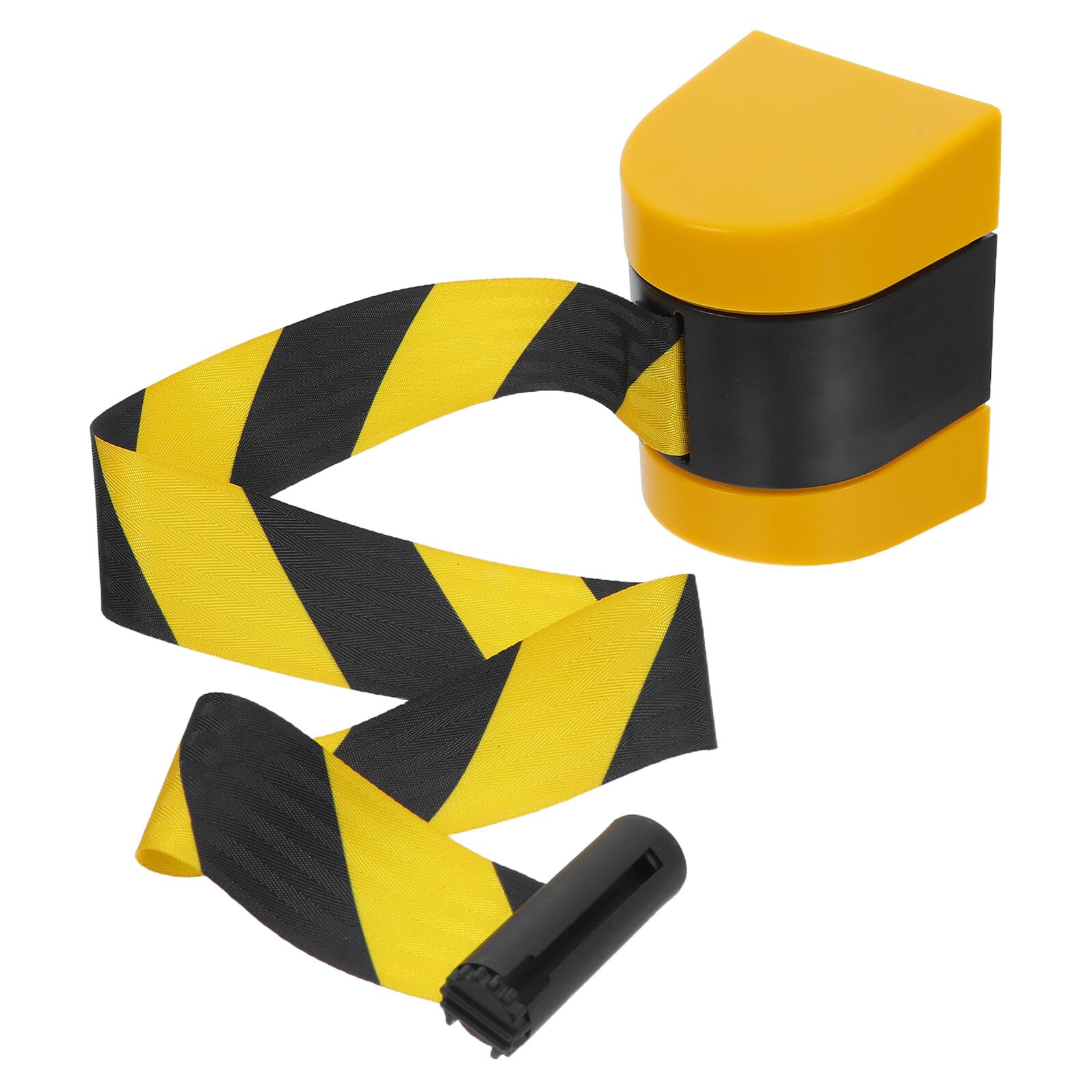 Cabilock Barrière Murale Rétractable Noire et Jaune Ruban Alerte Extensible pour Contrôle de Foule Sécurité Chantier et Isolation Zones Sensibles