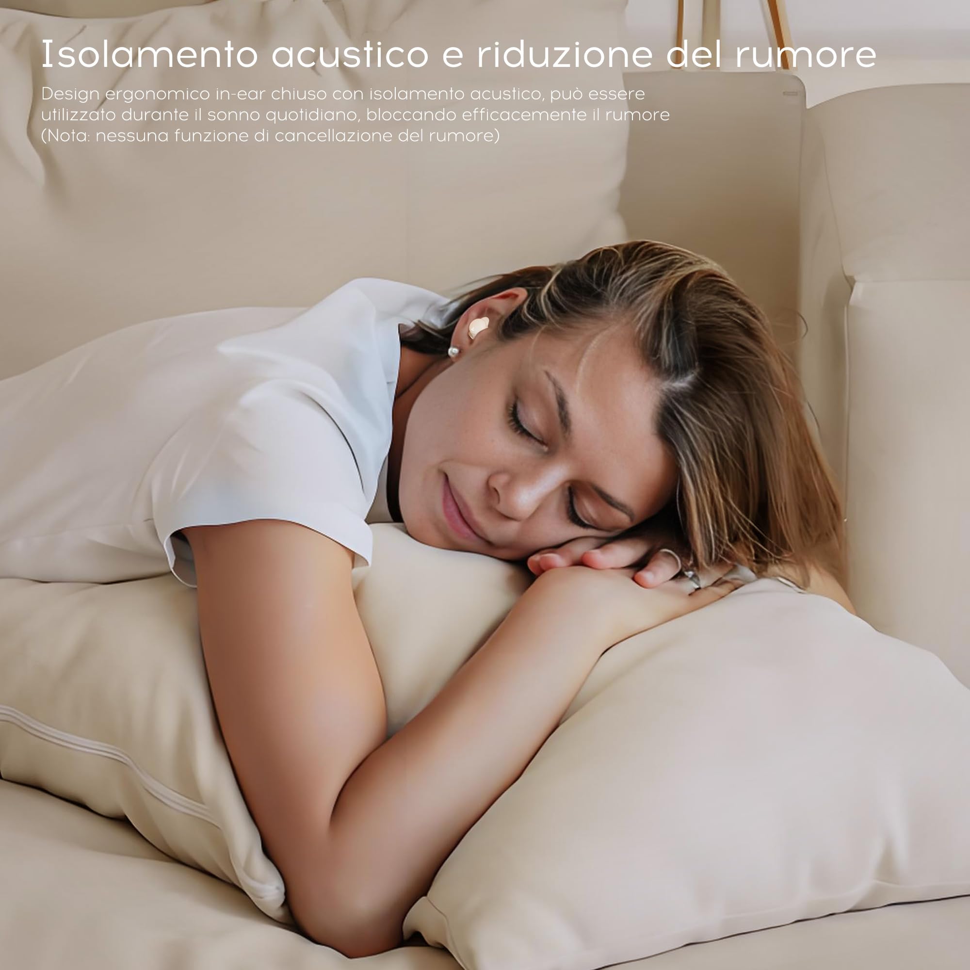 sunvito Cuffie per Dormire, Mini Auricolari Wireless Bluetooth 5.3 Auricolari per Dormire, Auricolari Nascosti con Display di Alimentazione per Esercizio, Lavoro, Escursionismo