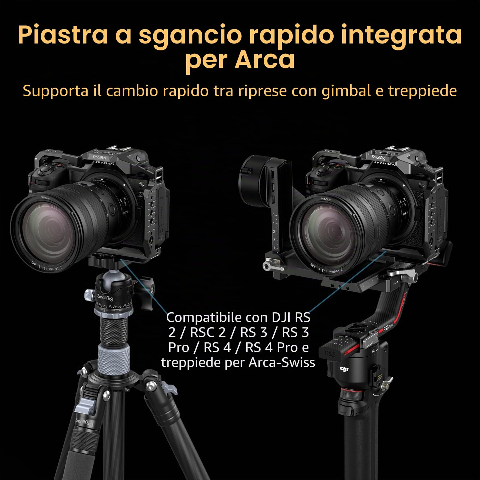 SMALLRIG Z6 III Cage per Nikon Z6 III, Gabbia Completa per Fotocamera in Lega di Alluminio con Design Anti-torsione, Piastra a Sgancio Rapido per Arca-Swiss - 4519