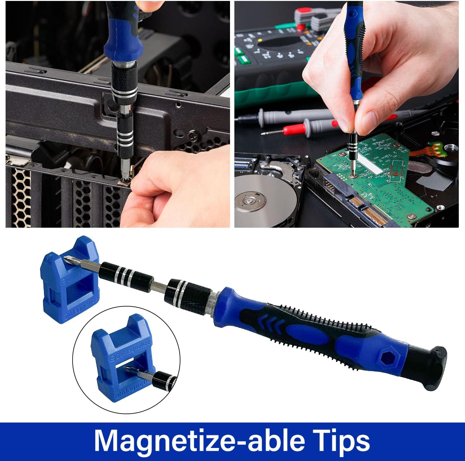 142 in 1 Electronics Precision Screwdriver Sets, Magnetic Repair Tool Kit with 120 Bits for Smartphone, Laptop, MacBook, Tablet Game Console
