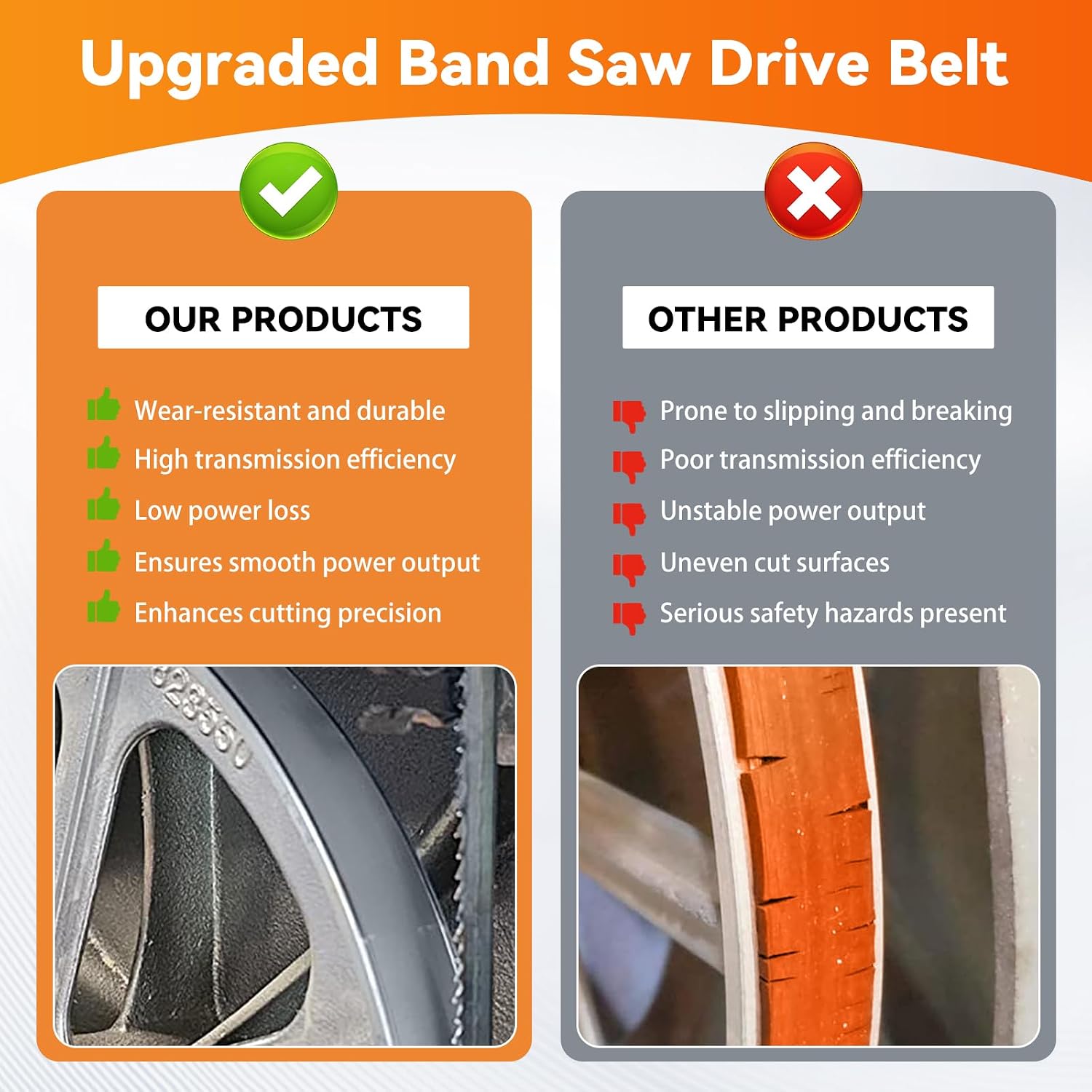 17" Urethane Band Saw Tires – 2 Pack Replacement for Jet, Grizzly, Craftsman, Powermatic & Delta 17-Inch Bandsaw Wheels, 17" x 1.11" x 0.16", Easy Stretch-On Install