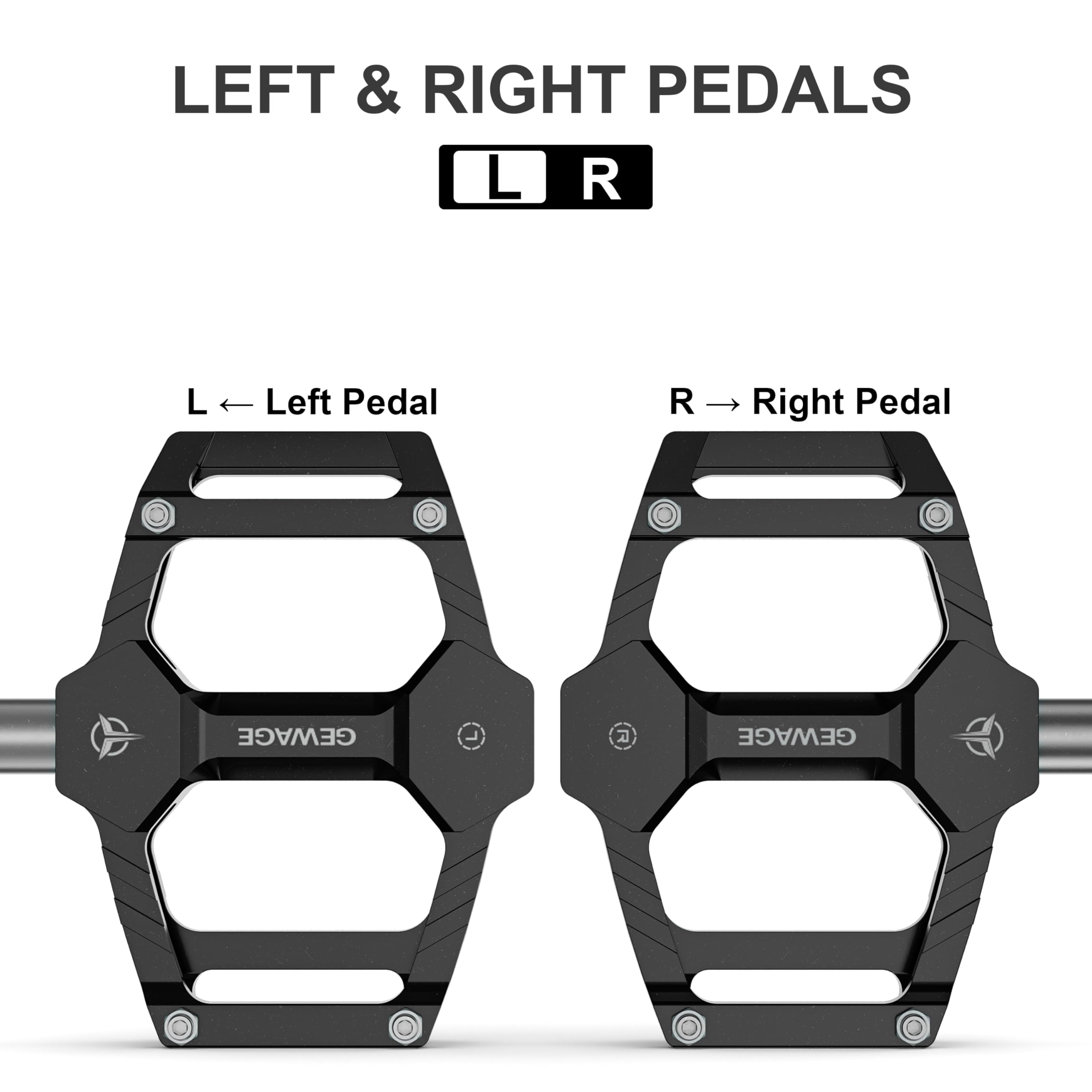 GEWAGE Jeu de pédales de vélo – Pédales en Aluminium CNC avec axe CR-Mo, Seulement 283 g, Picots antidérapants, pédales polyvalentes pour VTT, Gravel, Trekking, Route et vélos Enfants