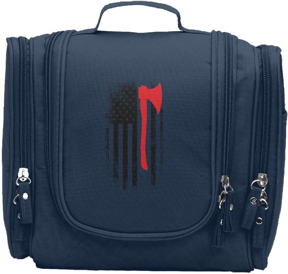 HRhzb Axe Firefighter Flag Multifunction Cosmetic Bag&Case Portable Makeup Pouch Waterproof Travel Handbag Organizer Toiletry Bag For Men And Women