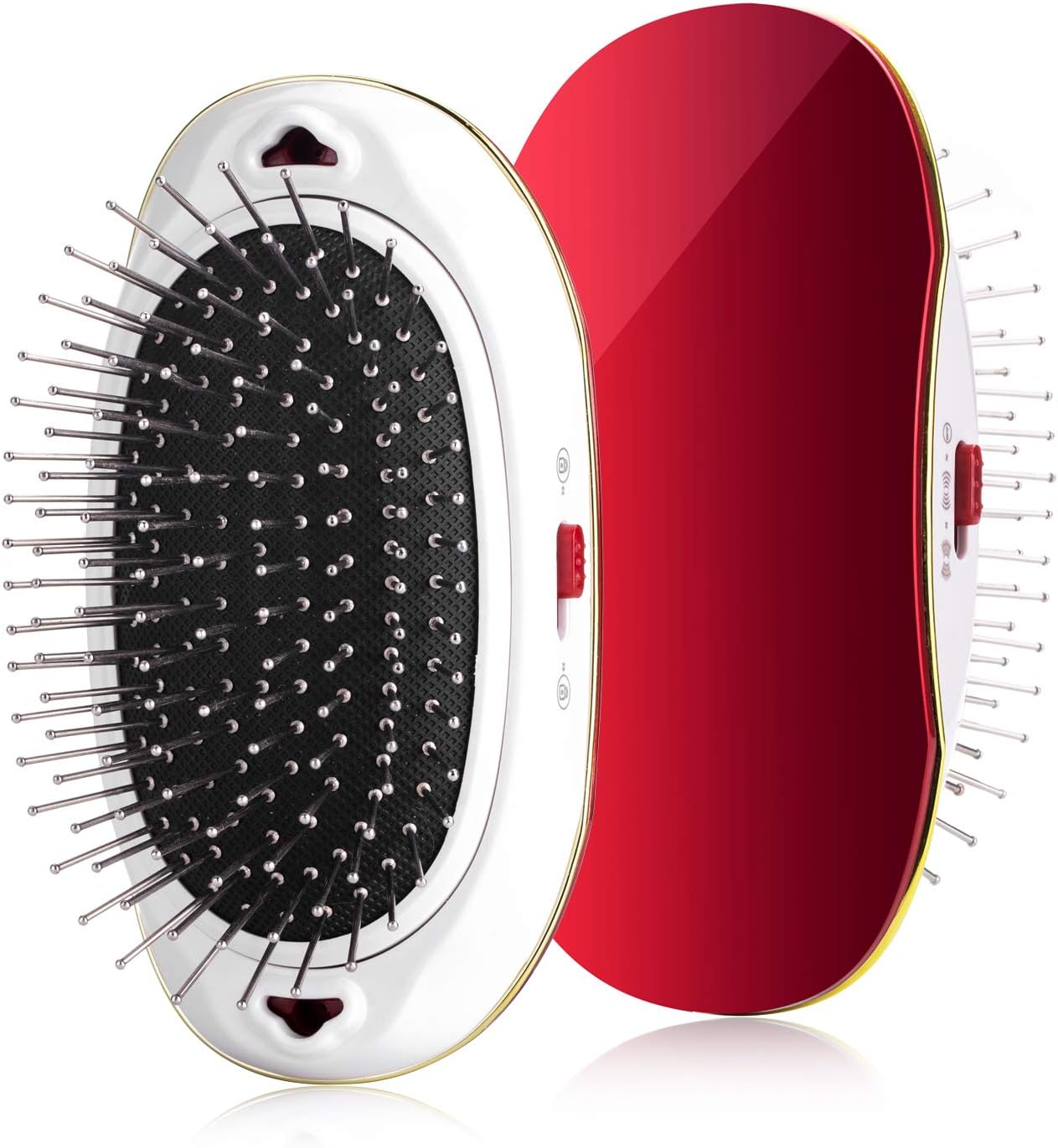 Hair Brush Portable Detangler Hair Brush Electric Mini Negative Ionic Round Hair Brush Vibrating Scalp Massage Brush Detangling Brush