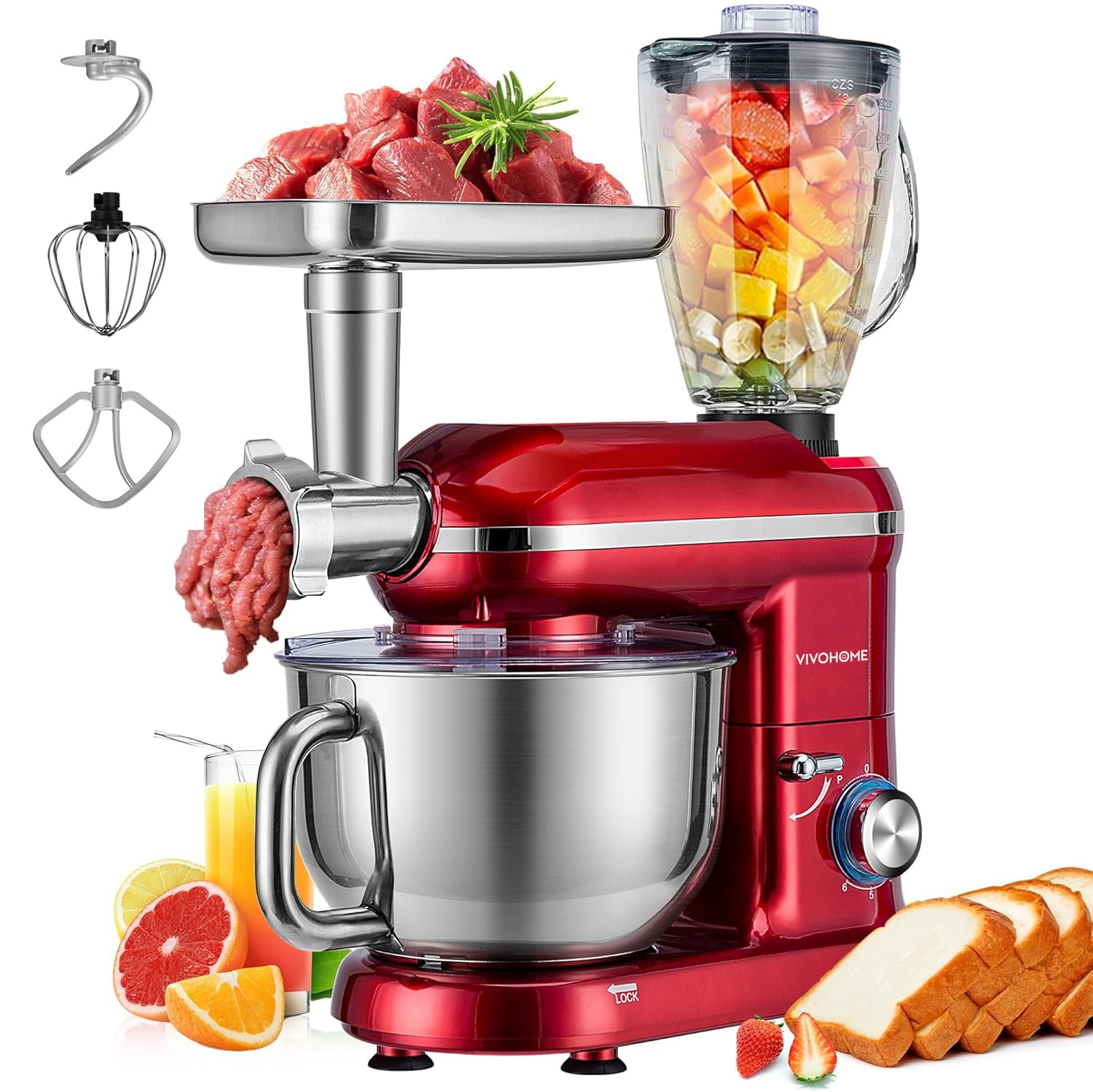 Amazon.com: VIVOHOME 3-in-1 Stand Mixer, 6 Quart Electric Tilt
