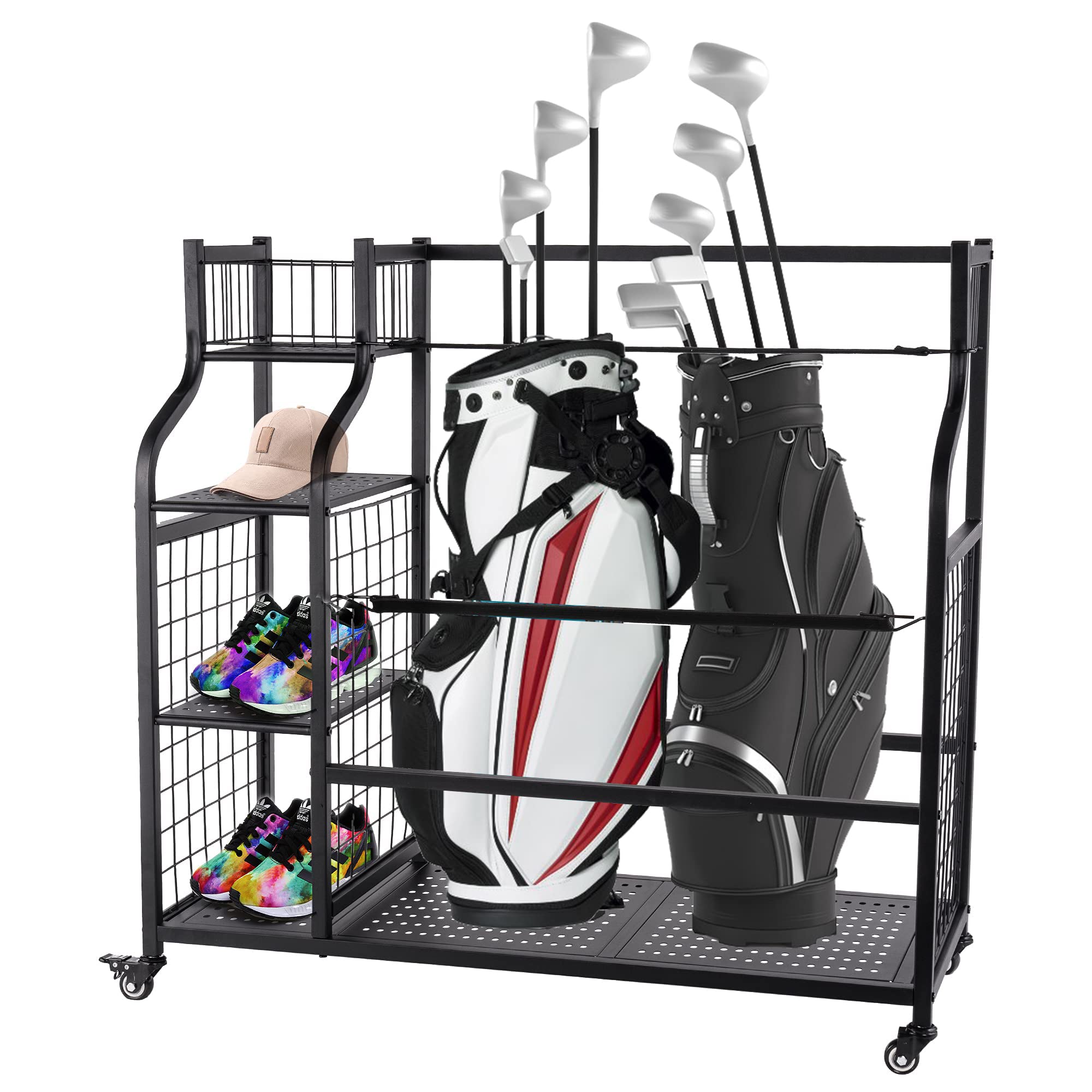 Buy EazeHome Golf Organizer, Garage Golf Storage Organizer with Wheel