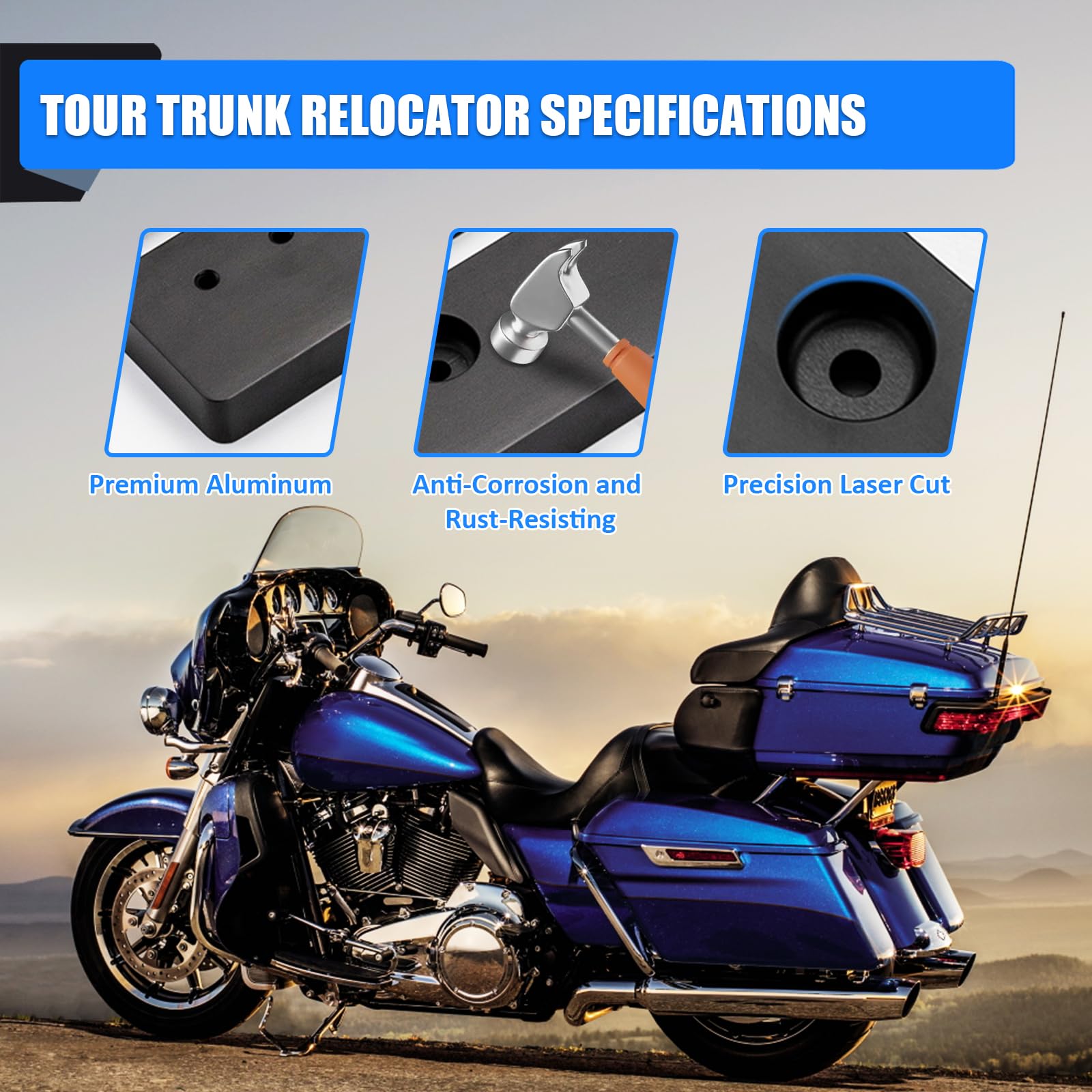 Verstellbares Tour-Pak Umzugsset Für Harley 2014-2024 - 2,5-7,6 Cm