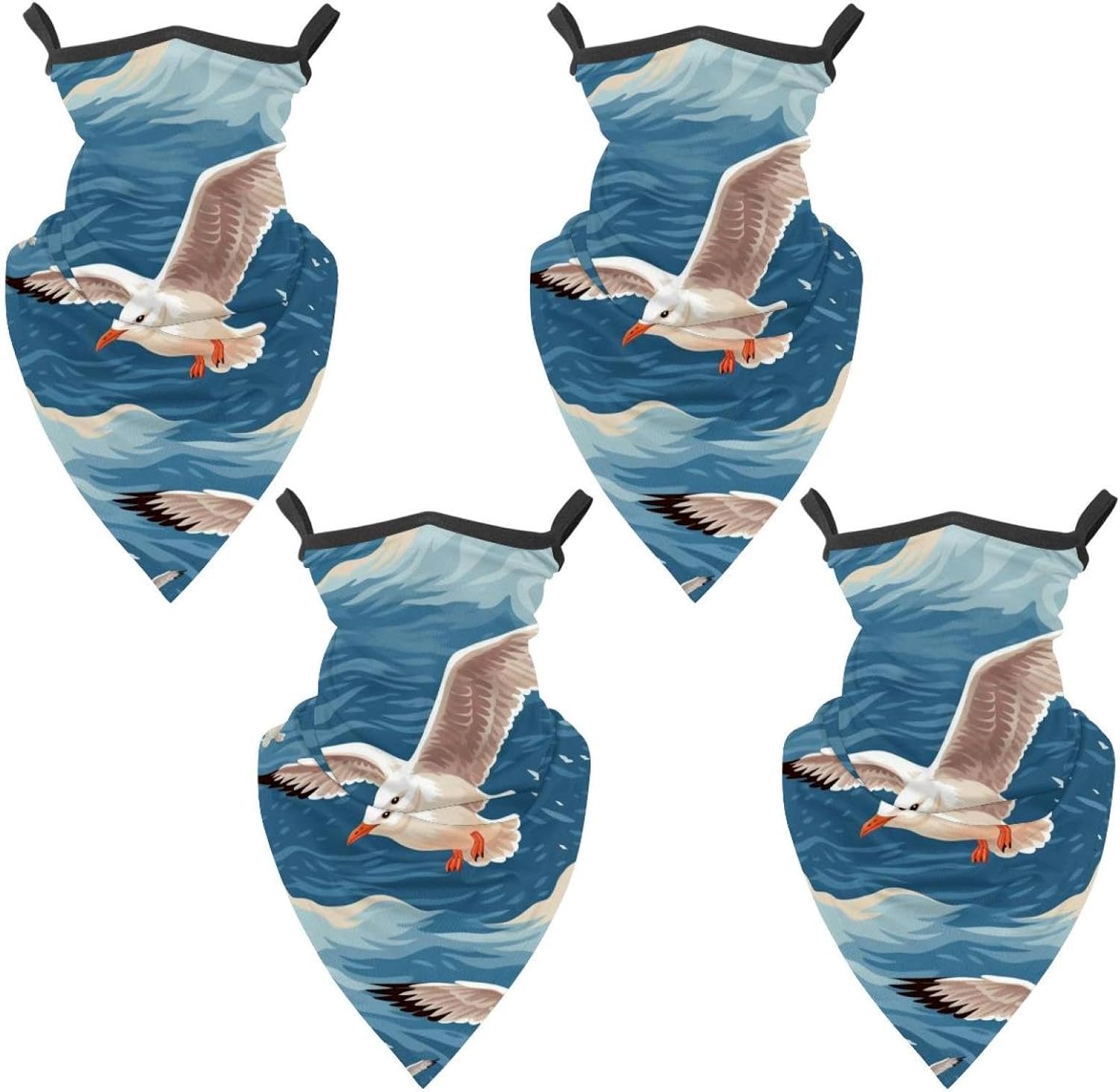4 Pieces Sea Mew UV Protector Scarf, Summer Cooling Neck Gaiter for Men/Women