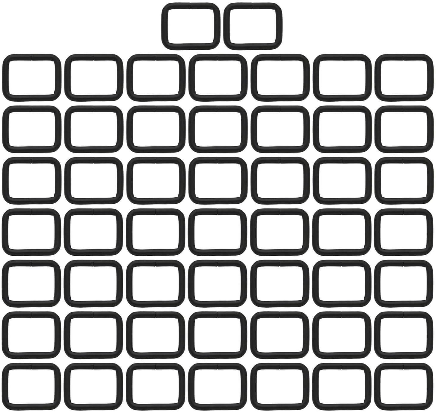 Metal Rectangle Ring Buckles Square Strap Webbing Belt Rings for Bag Purse Non Welded 3/4 x 5/8 Inch