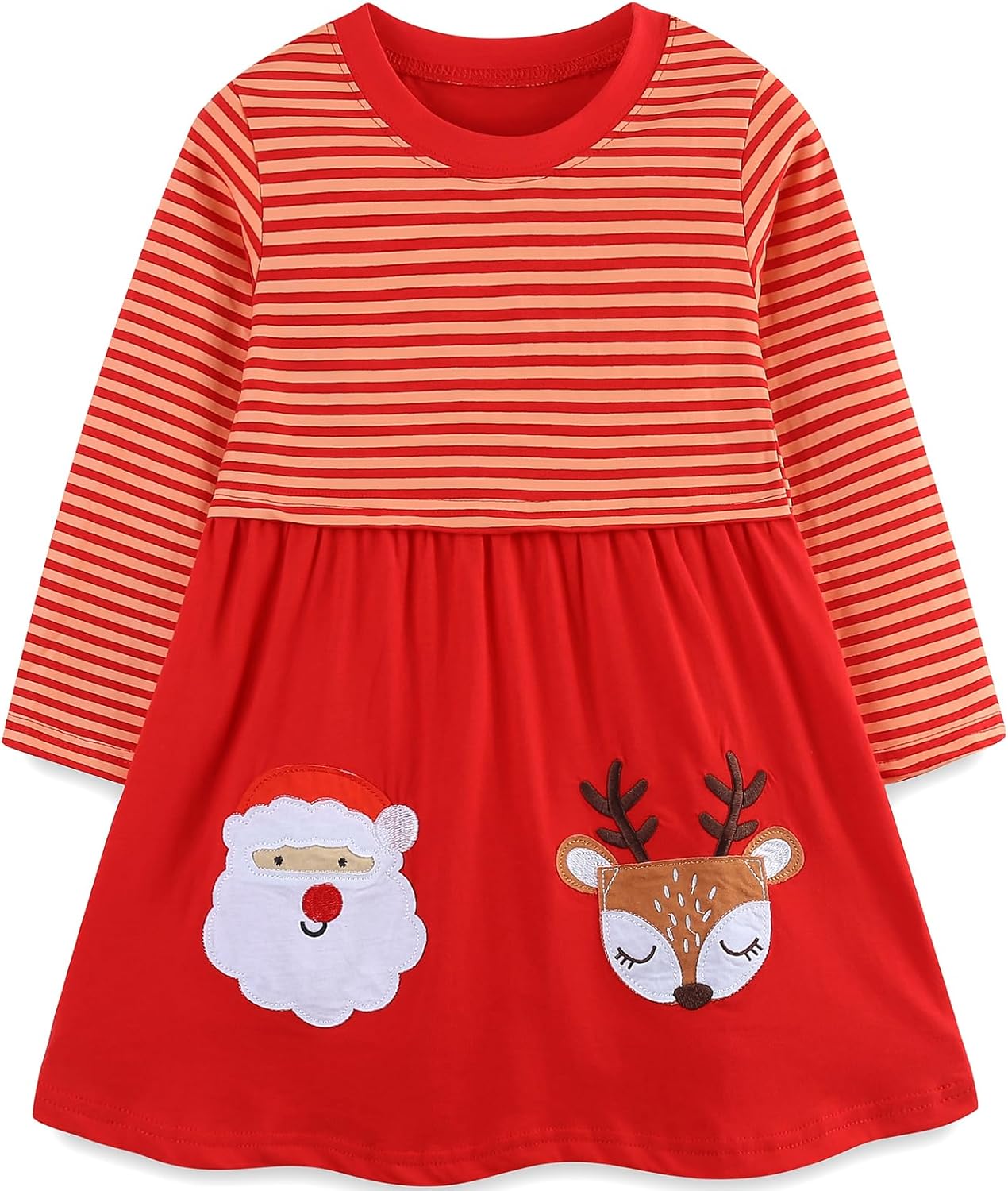 Toddler Girls Christmas Dress Long Sleeve Princess Tutu Tulle Dresses Baby Xmas A-Line Skirt Playwear Outfits 2-7 Years