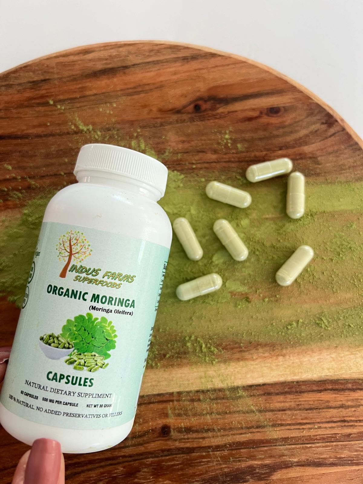 Organic Moringa Oleifera Capsules – 500mg, 60 Vegan Caps For Natural Energy & Metabolism Support (AU Stock)