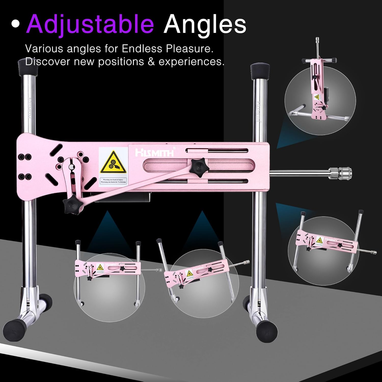 Hismith Advanced Sex Machine for Couples, 100W APP-Controlled Thrusting Love Machine with Multi-Angle Bend Clamp, Double Stimulation Kit for Versatile Play