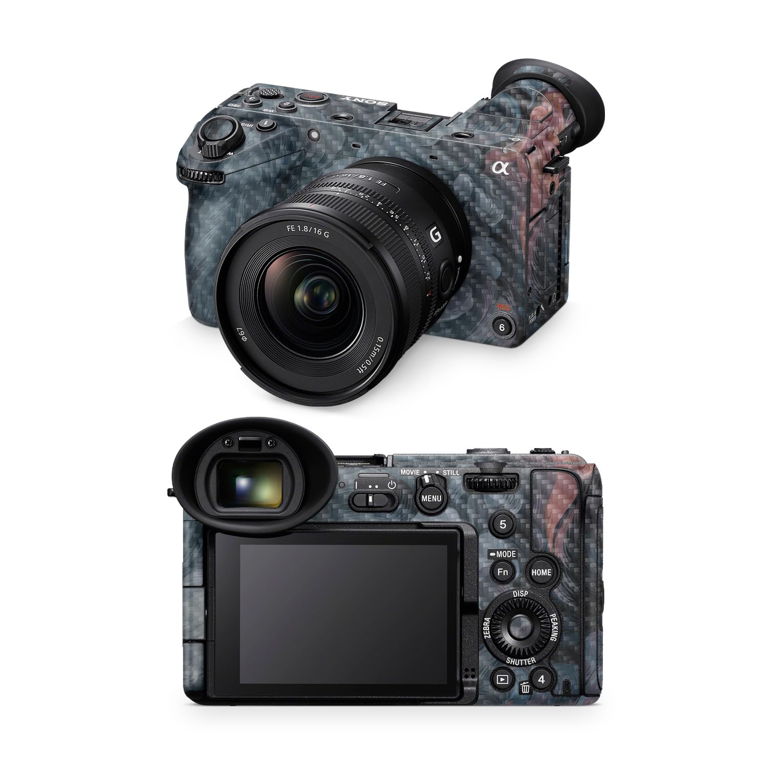 Carbon Fiber Camera Skin Compatible with Sony FX2 Digital Camera (2025) - Storm Cloud - Premium 3M Vinyl Protective Wrap Decal Cover - Easy to Apply | Crafted in the USA by MightySkins