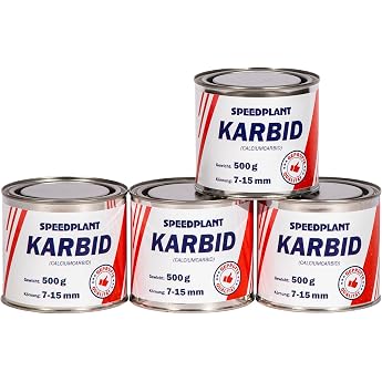 SPEEDPLANT Carbide 2 kg 4 x 500 g - Carbide Kabit Carbide Small Grit 7-15 mm - 4 Tubs