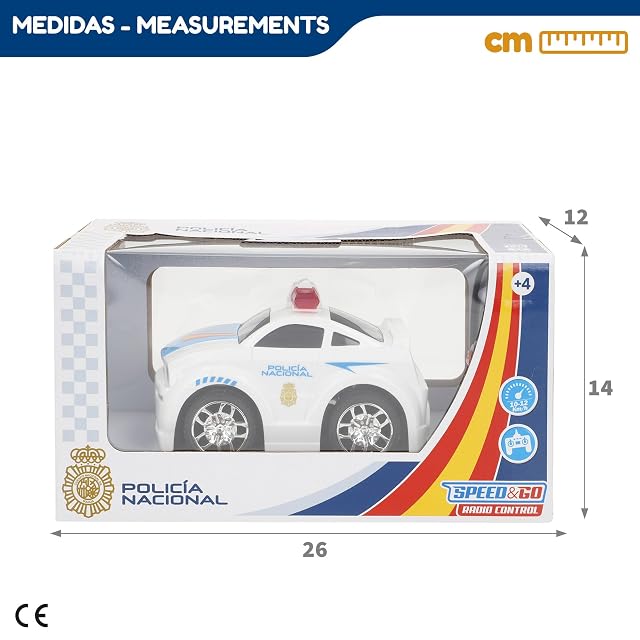 Foto 7 de 7 de ColorBaby 41303 Speed & Go Coche teledirigido Policía Nacional, Radiocontrol niño, Mando 27 MHz, Escala 1/24