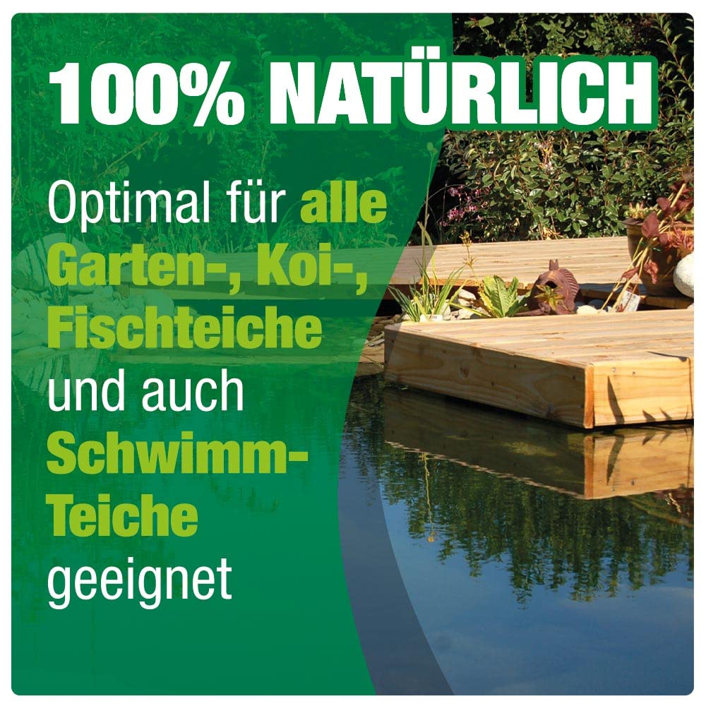 AQUALITY Gartenteich Bio-TeichKlärer 3in1 (Teichklar - Nachhaltig kristallklares Wasser, entfernt deutlich Trübungen im Teich), Inhalt:5 Liter