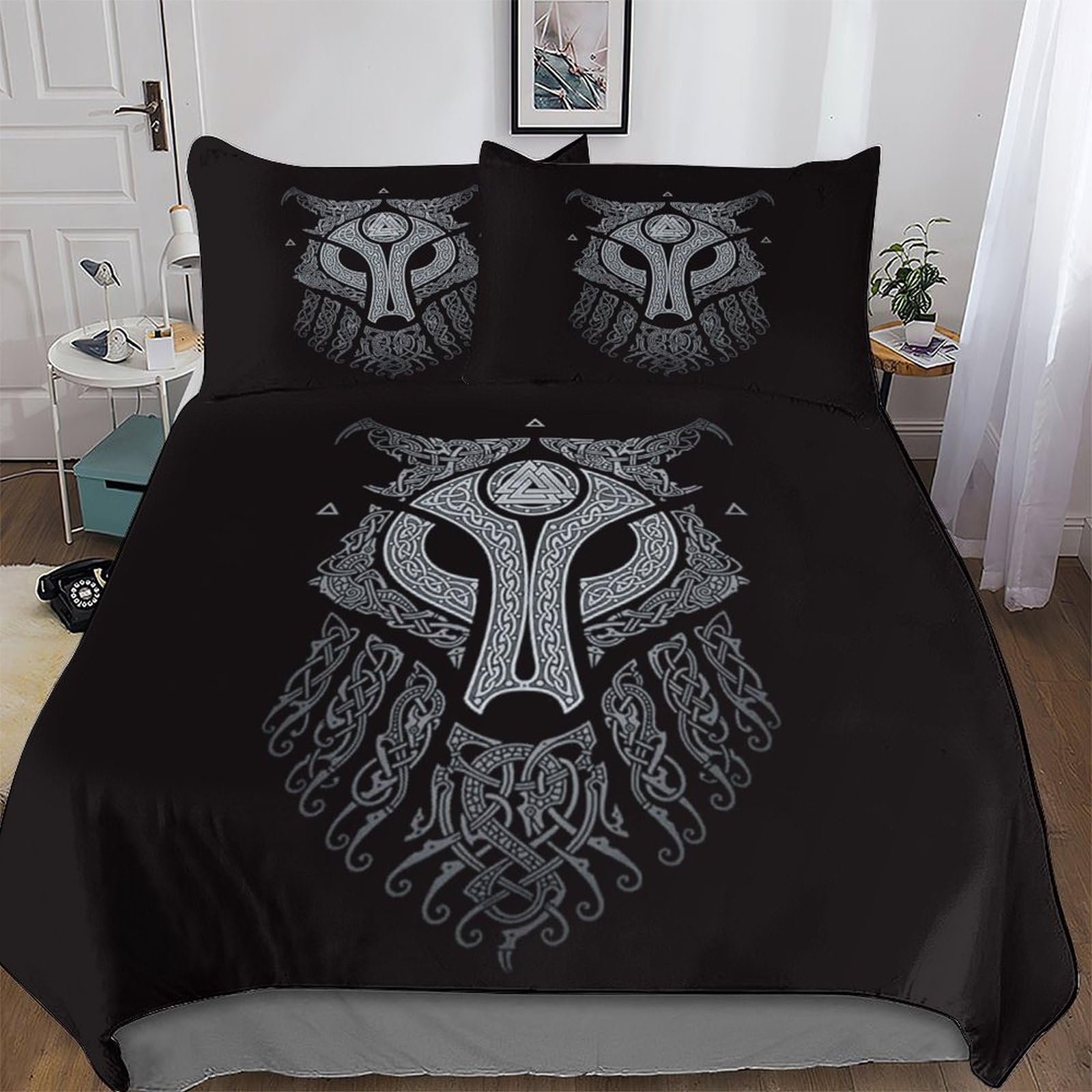 Parure de lit Viking de qualité supérieure housse de couette microfibre King 3 pièces