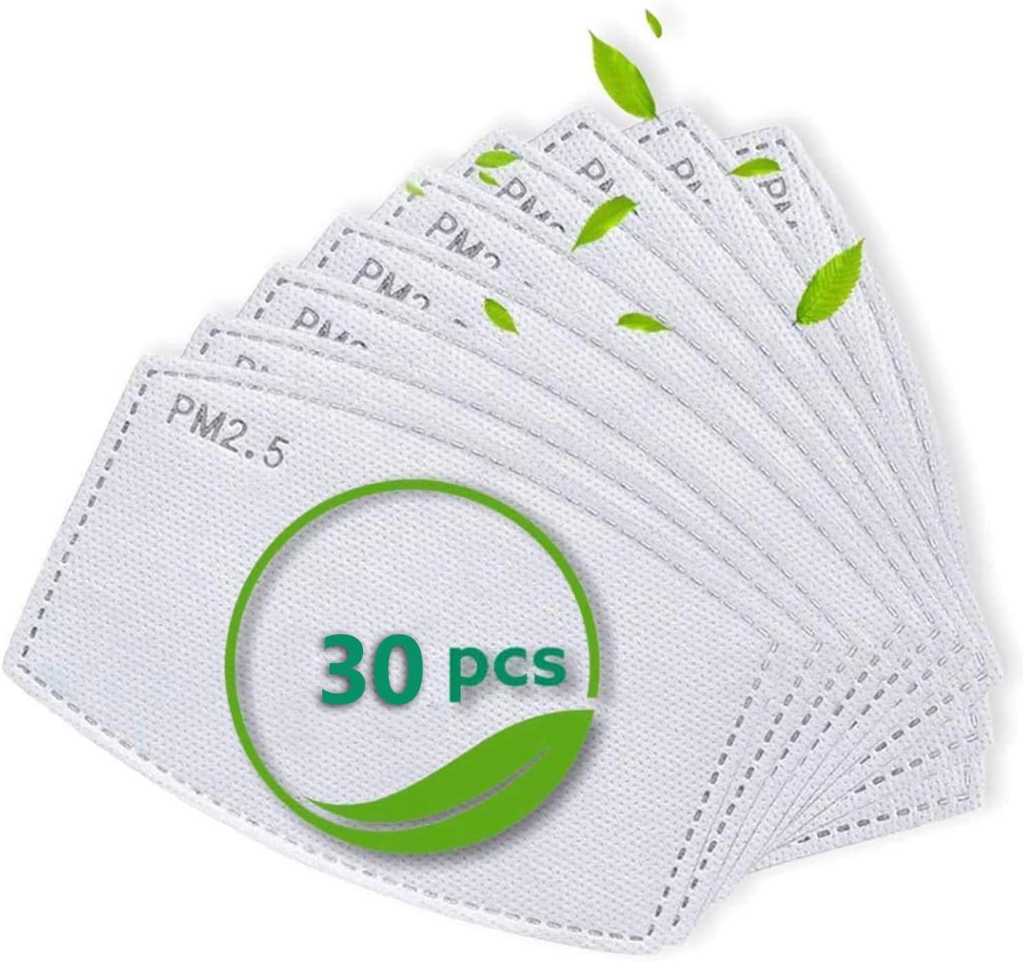 30 PCS Adult PM2.5 Activated Carbon Filter 5 Layers Replaceable Anti Haze Filter Paper