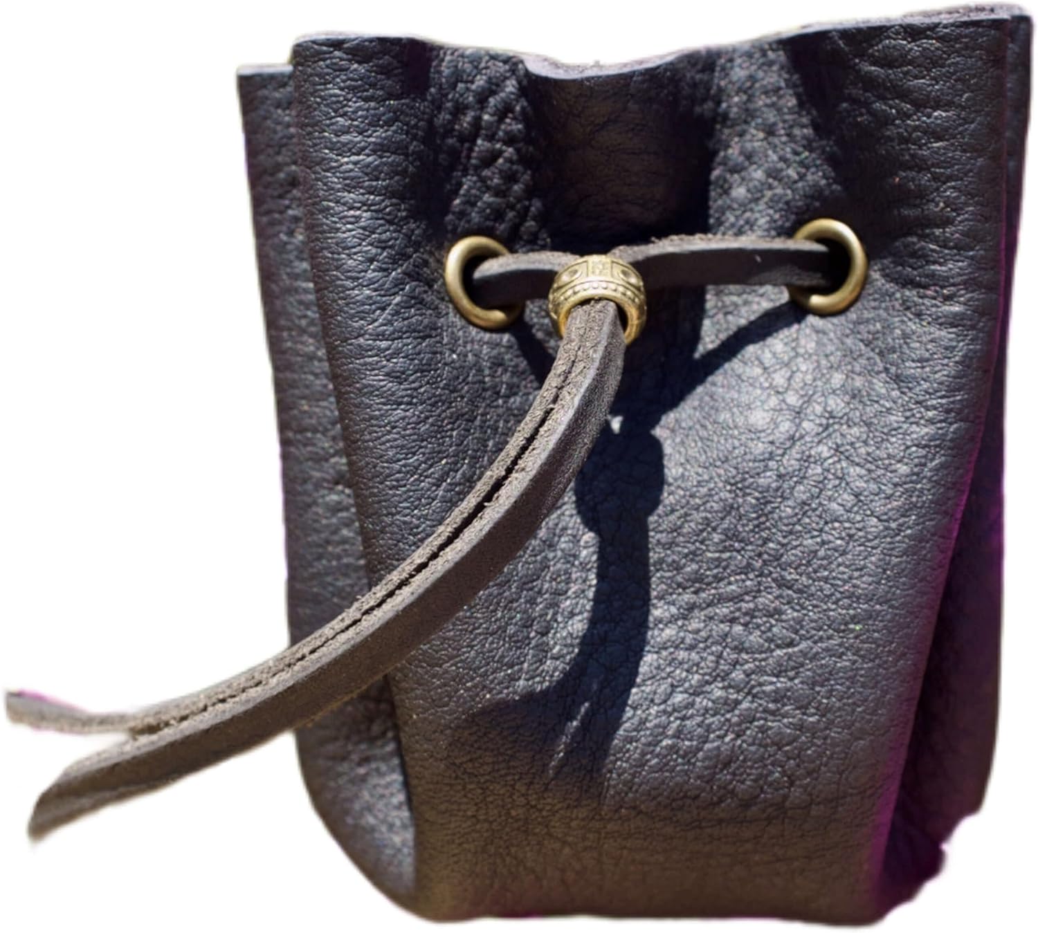 Minstrel Leather Dice Bag (Van Dyke Brown, Small - 35 dice)