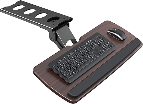 HUANUO Bandeja para teclado debajo del escritorio, bandeja deslizante ergonómica ajustable 360 para teclado y mouse, 25 pulgadas de ancho x 9.8