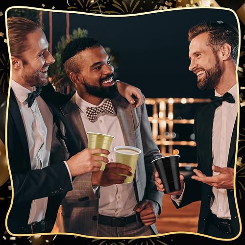 Miniatura 4 de Sunnychicc 50 vasos de plástico de 16 onzas a granel desechables a granel vasos de plástico para fiesta de cumpleaños, vasos de colores para bodas,