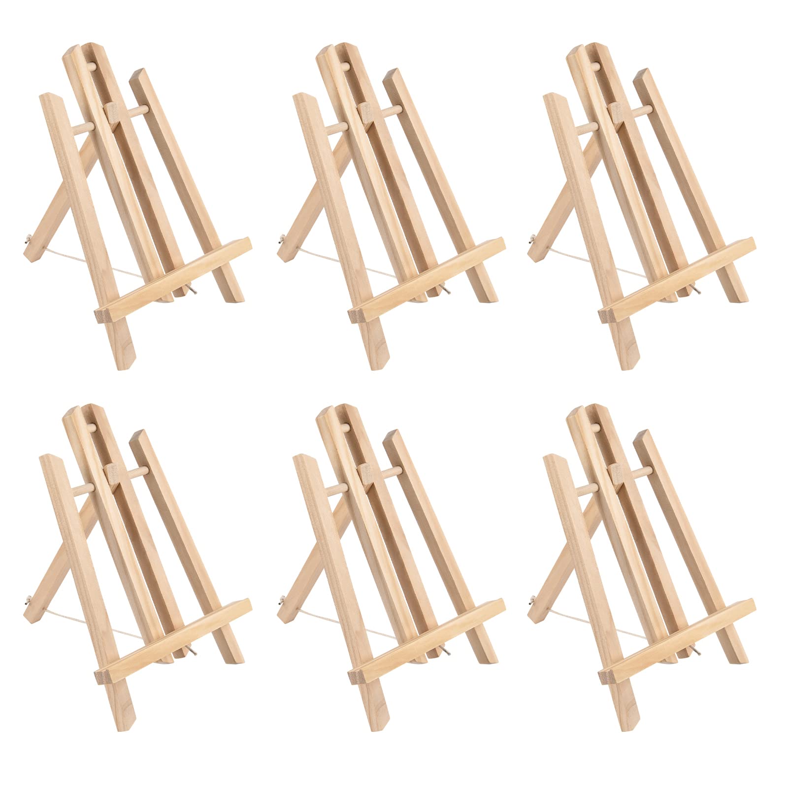 Dolicer 15.7" Wood Tabletop Display Easel 6 Pack Wooden Art Easel Stand Painting Easels Holder for Kids Students Adults Displaying Canvas Painting Photo