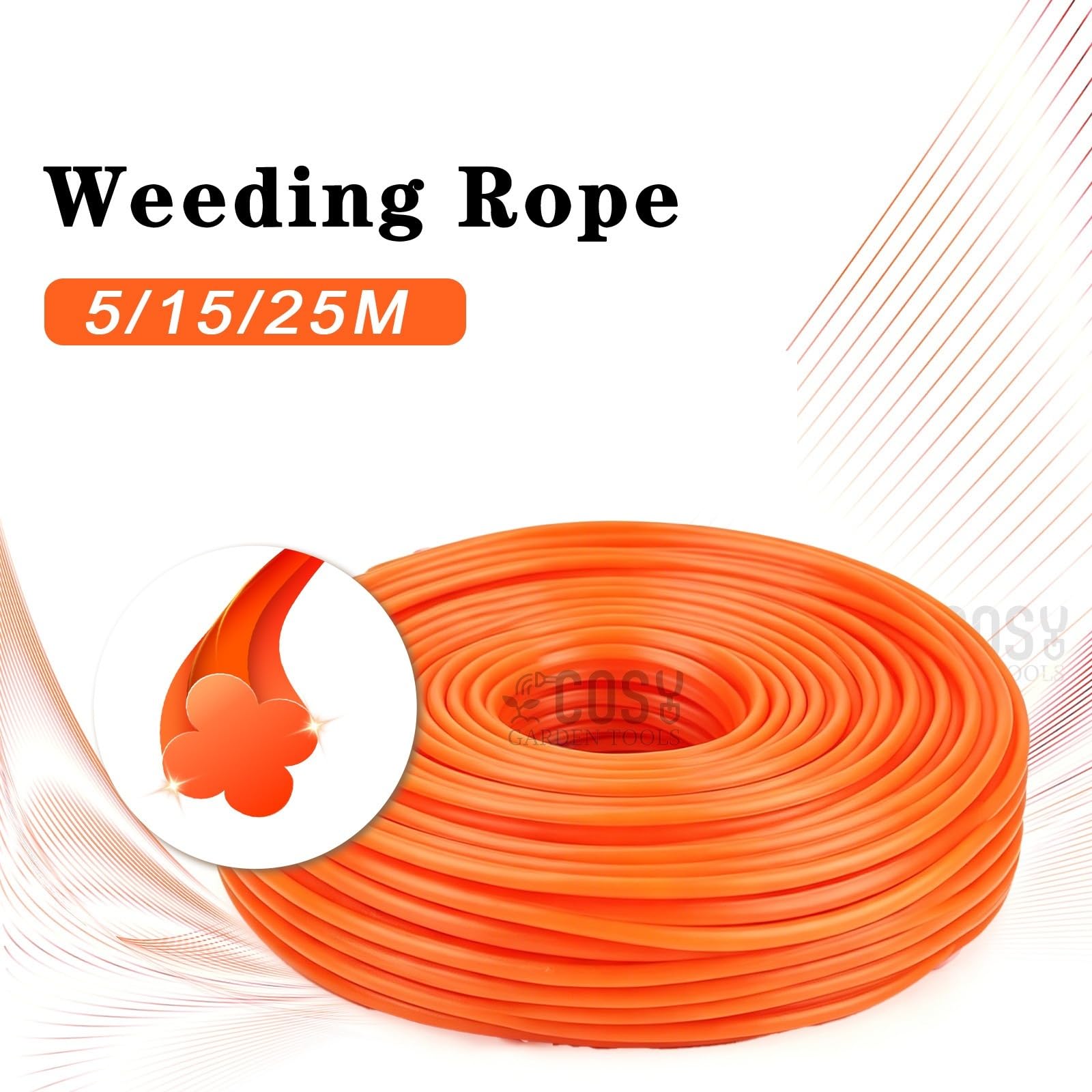 Hilo De Corte De Nailon, Cuerda For Quitar Césped De 2,0-4,0mm, Adecuado For Piezas De Desbrozadoras Y Cortadoras De Césped(25M,2.0mm)