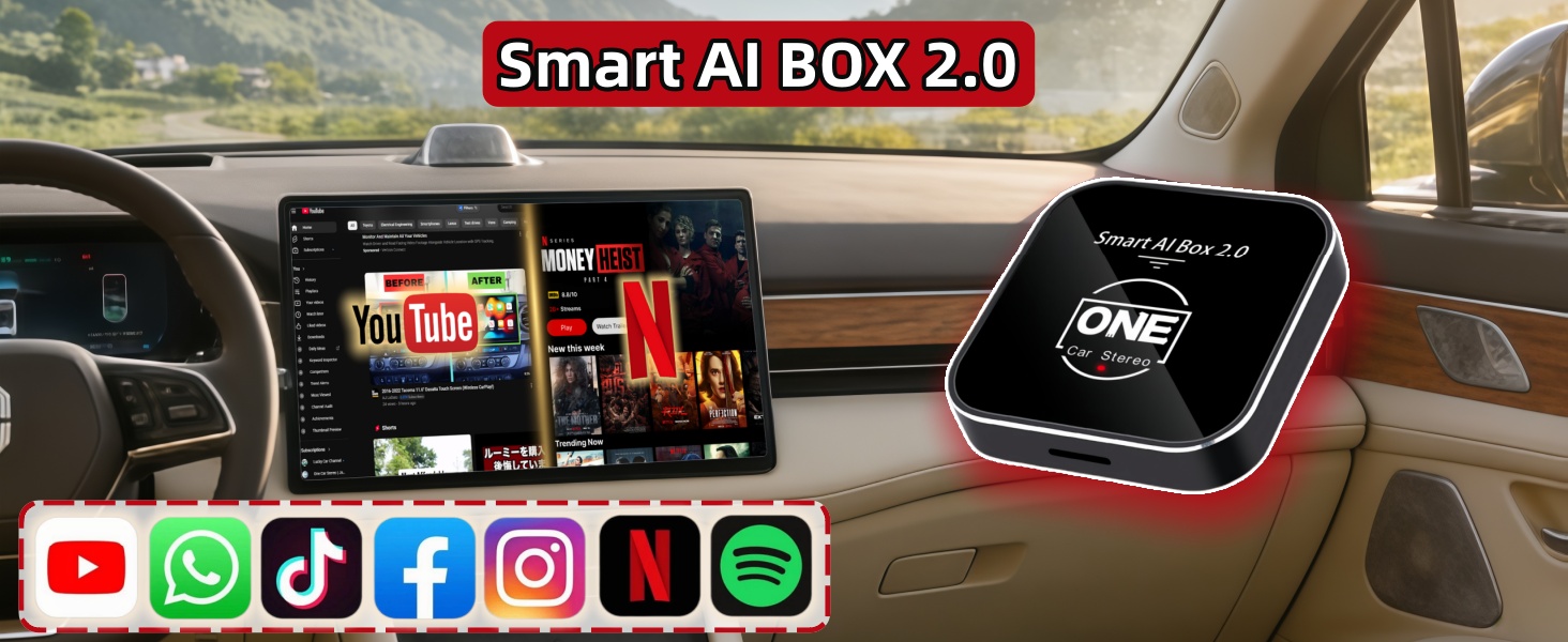 Amazon.co.jp: OneCarStereo Smart AI Box 2.0 ワイヤレスCarPlay