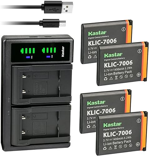 Miniatura 9 de Kastar Paquete de 1 batería KLIC-7006 y cargador USB LTD2 compatible con Kodak Easyshare M532, Easyshare M550, Easyshare M552, Easyshare M575,
