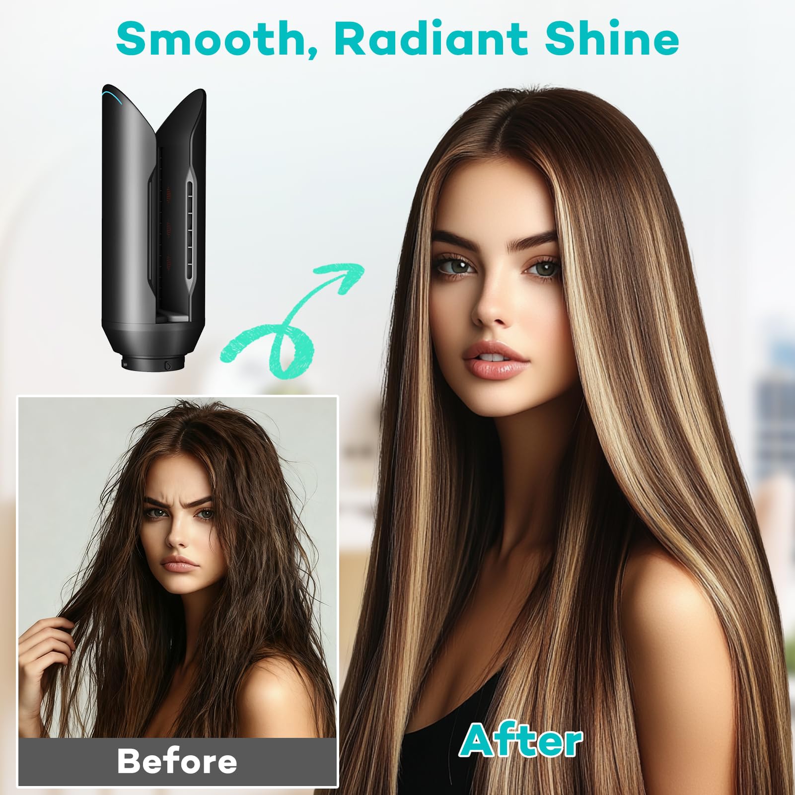 Accessoire lisseur pour Dy-son Airwrap HS01 HS05 HS08, brosse sèche-cheveux pré-coiffage pour cheveux bouclés, accessoires professionnels pour cheveux Salo (noir)